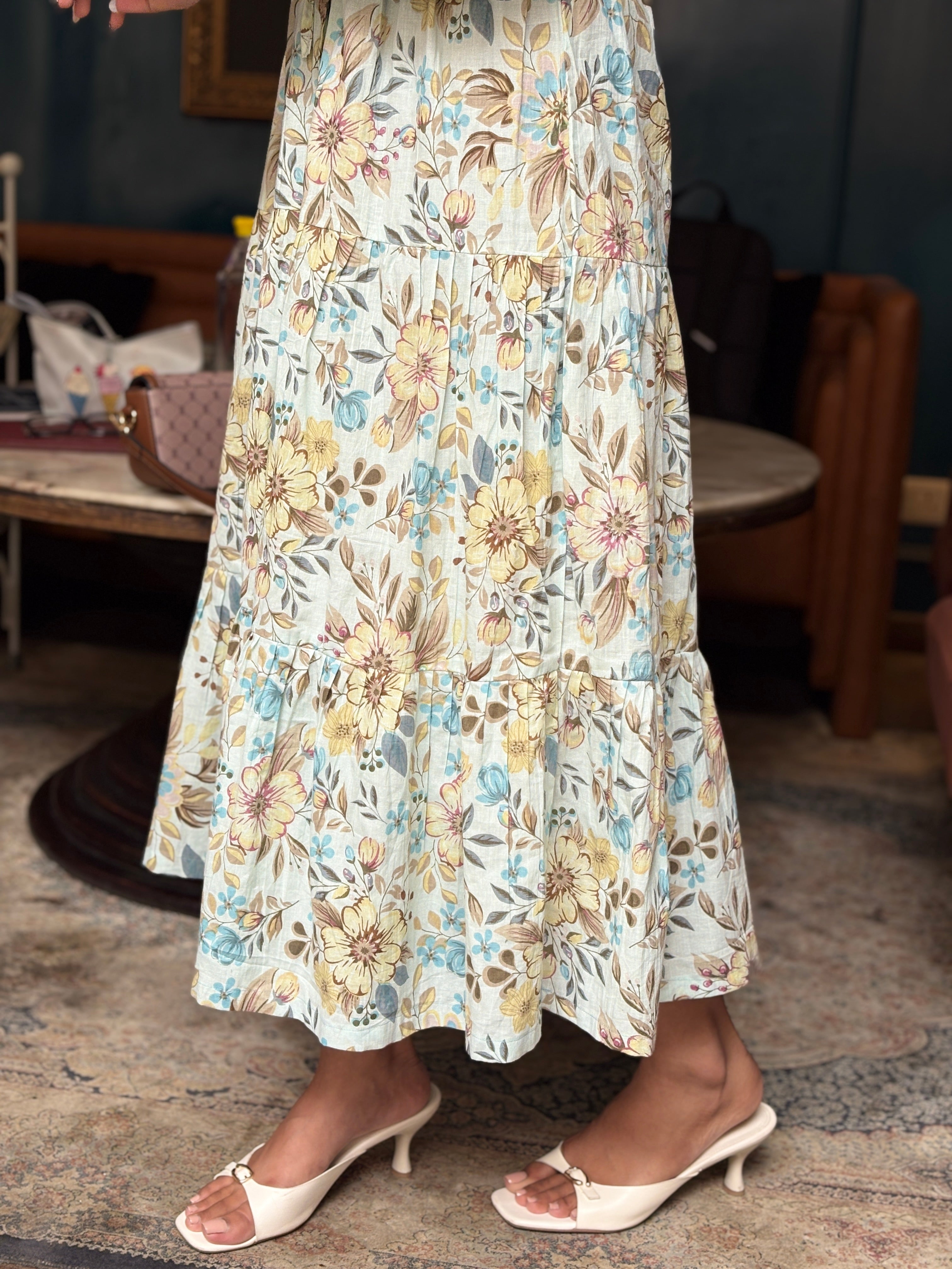 Pale Blue Botanical Dress