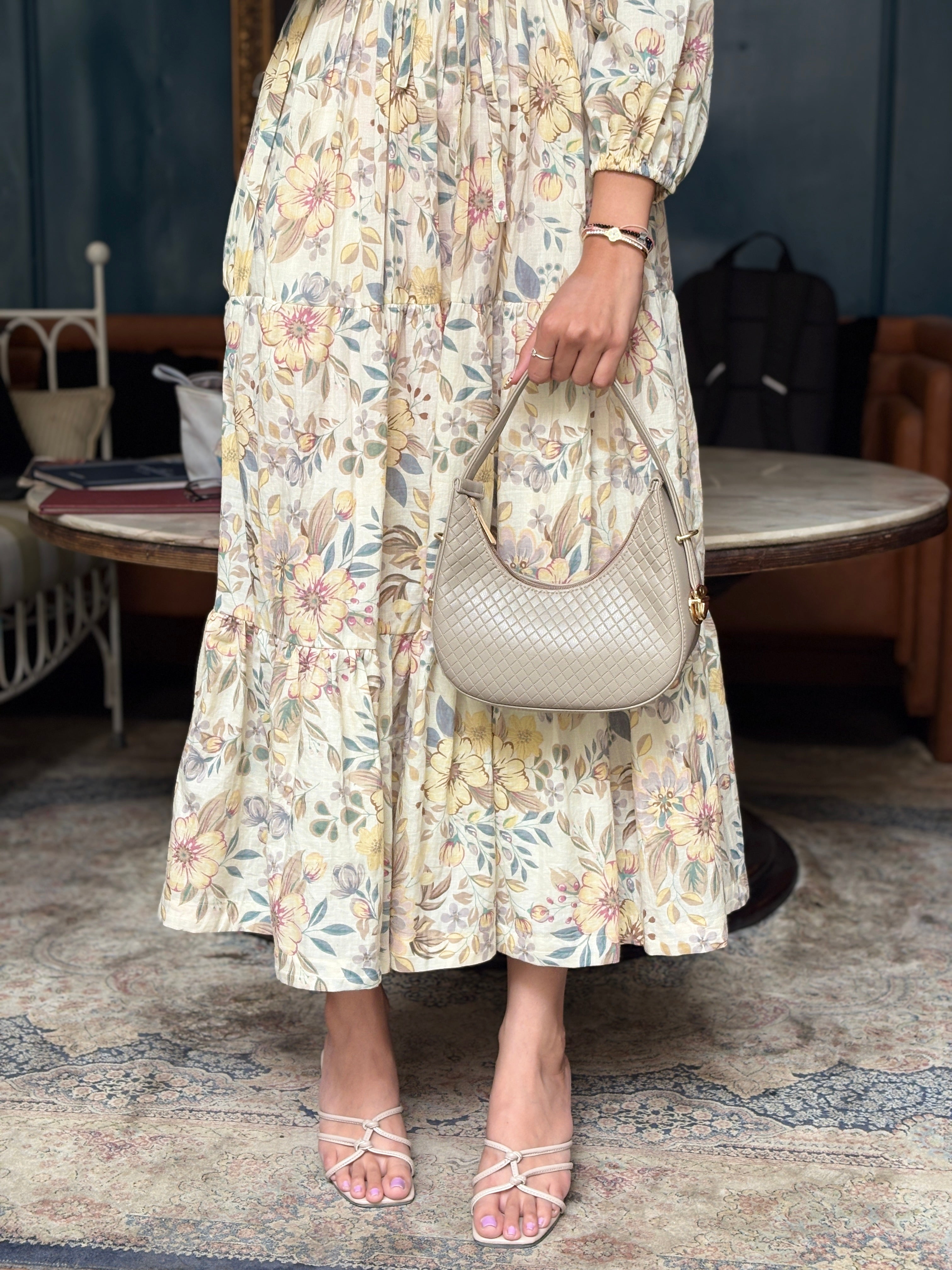 Pale Yellow Botanical Dress