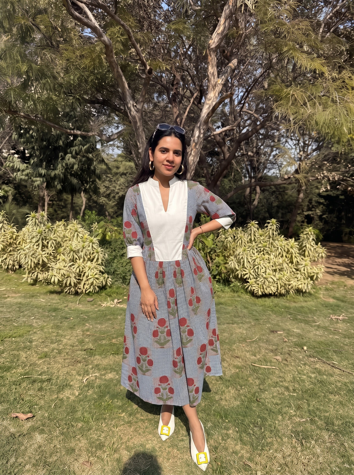 Tulip Meadow Gingham Dress