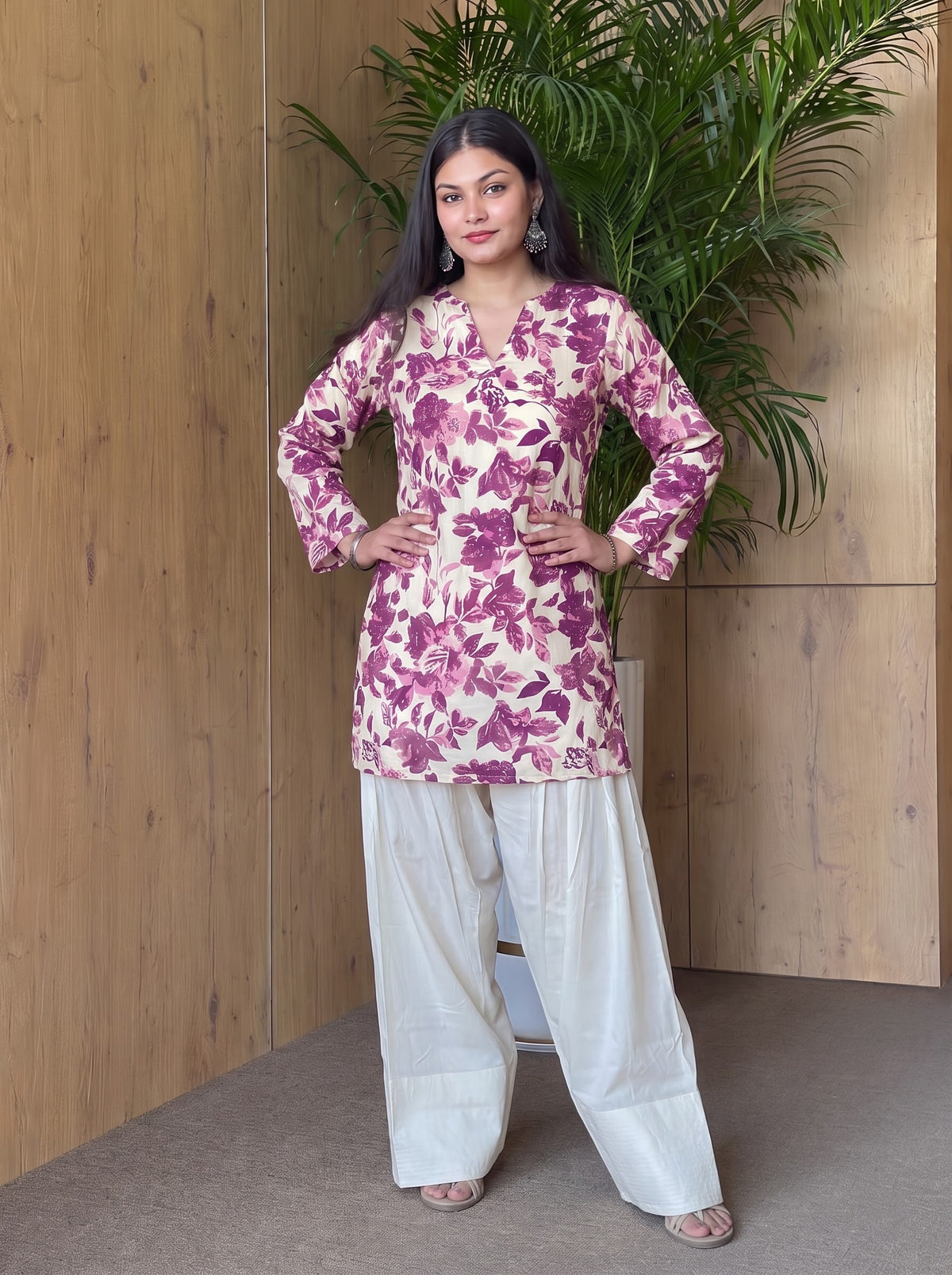 Rose Gingham Floral Farshi Salwar