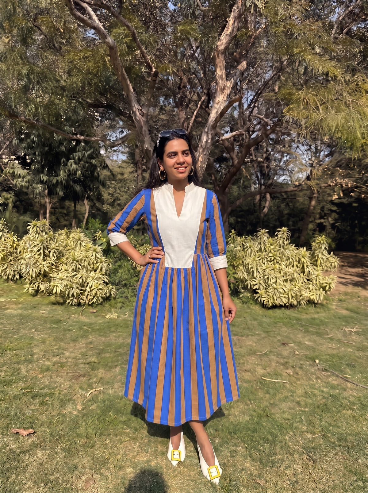 Cobalt Dune Bold Stripe Dress