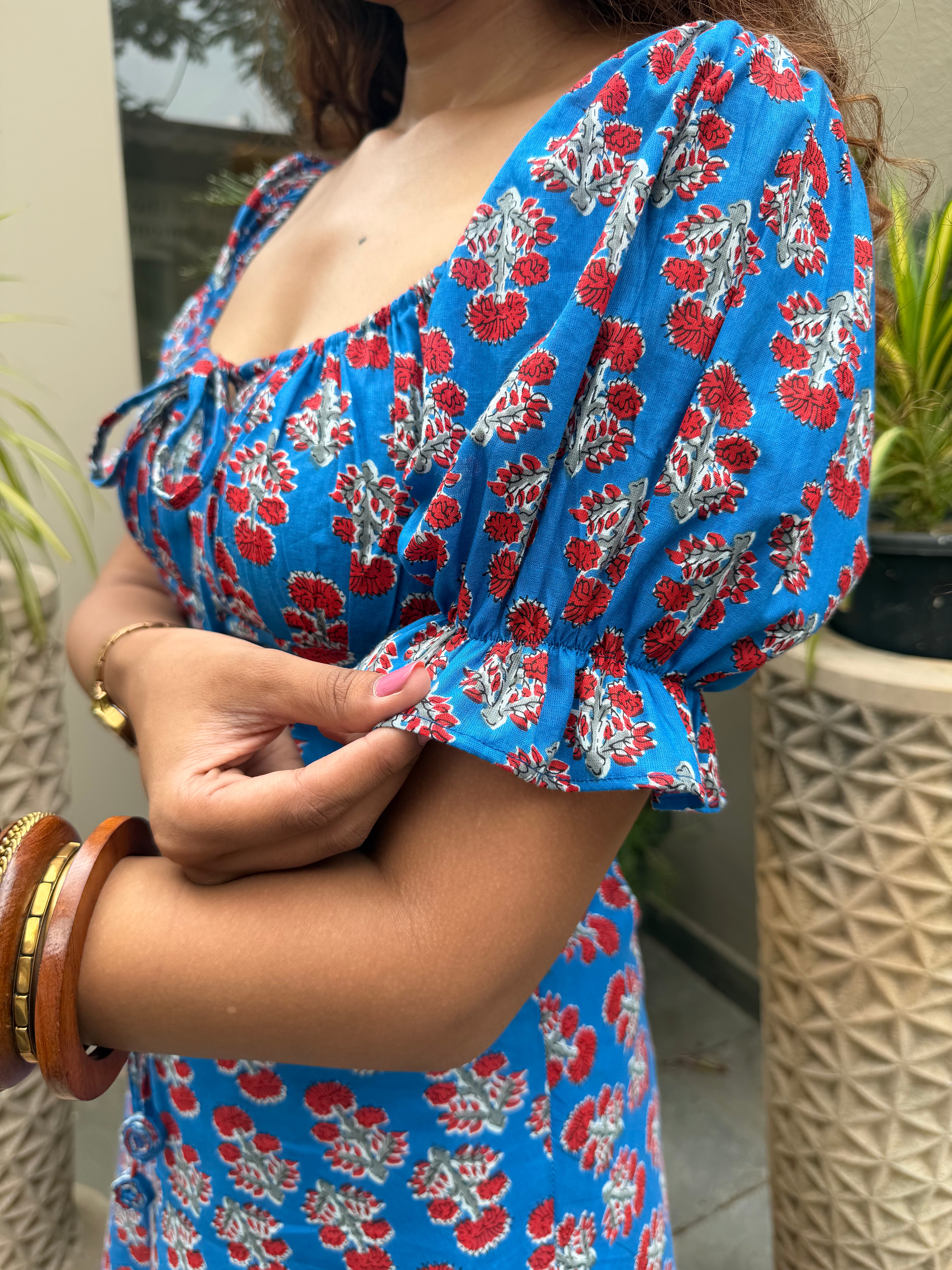 Summer Blue Bloom Dress