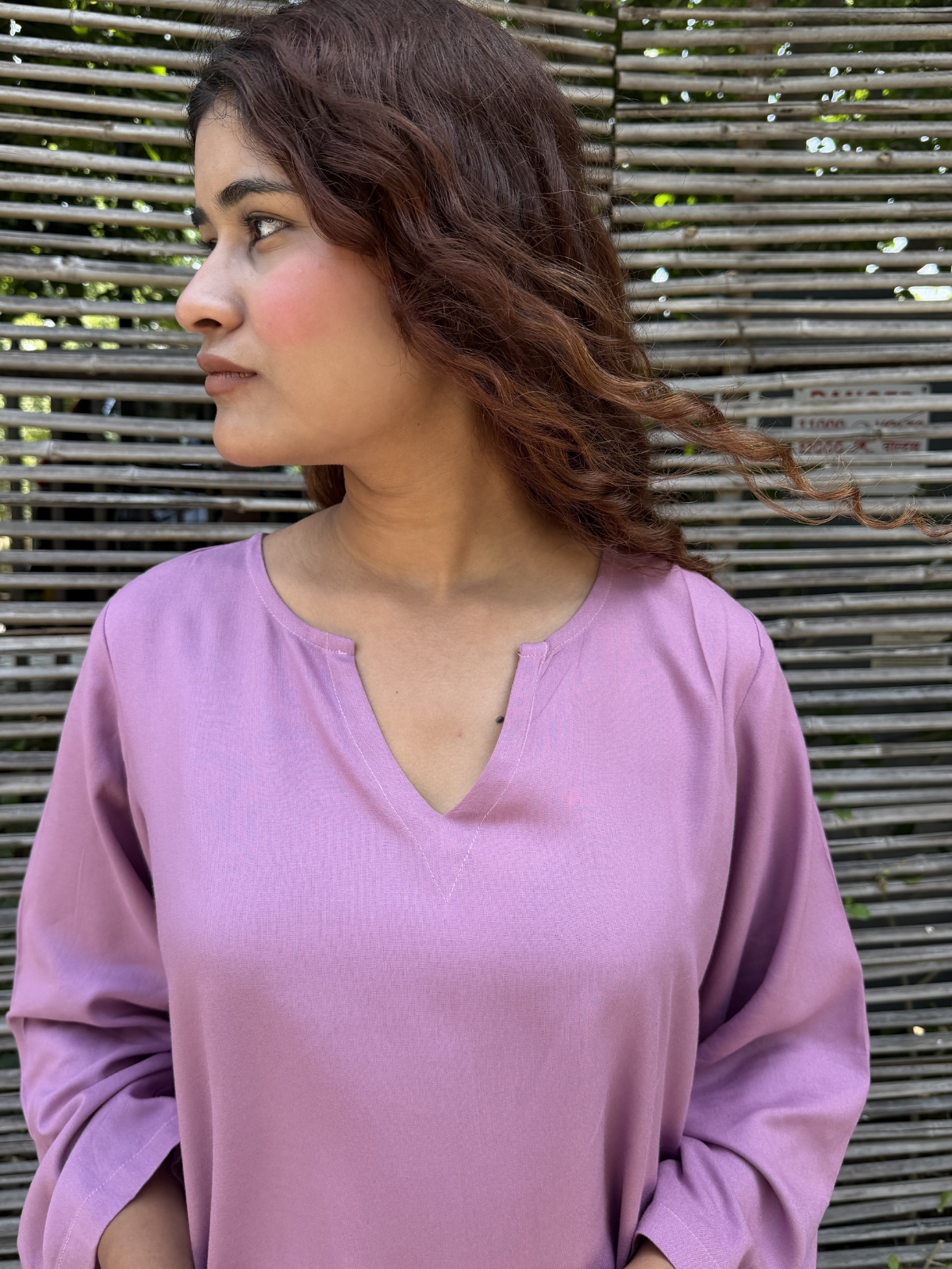 Mauve Solid Farshi Salwar set