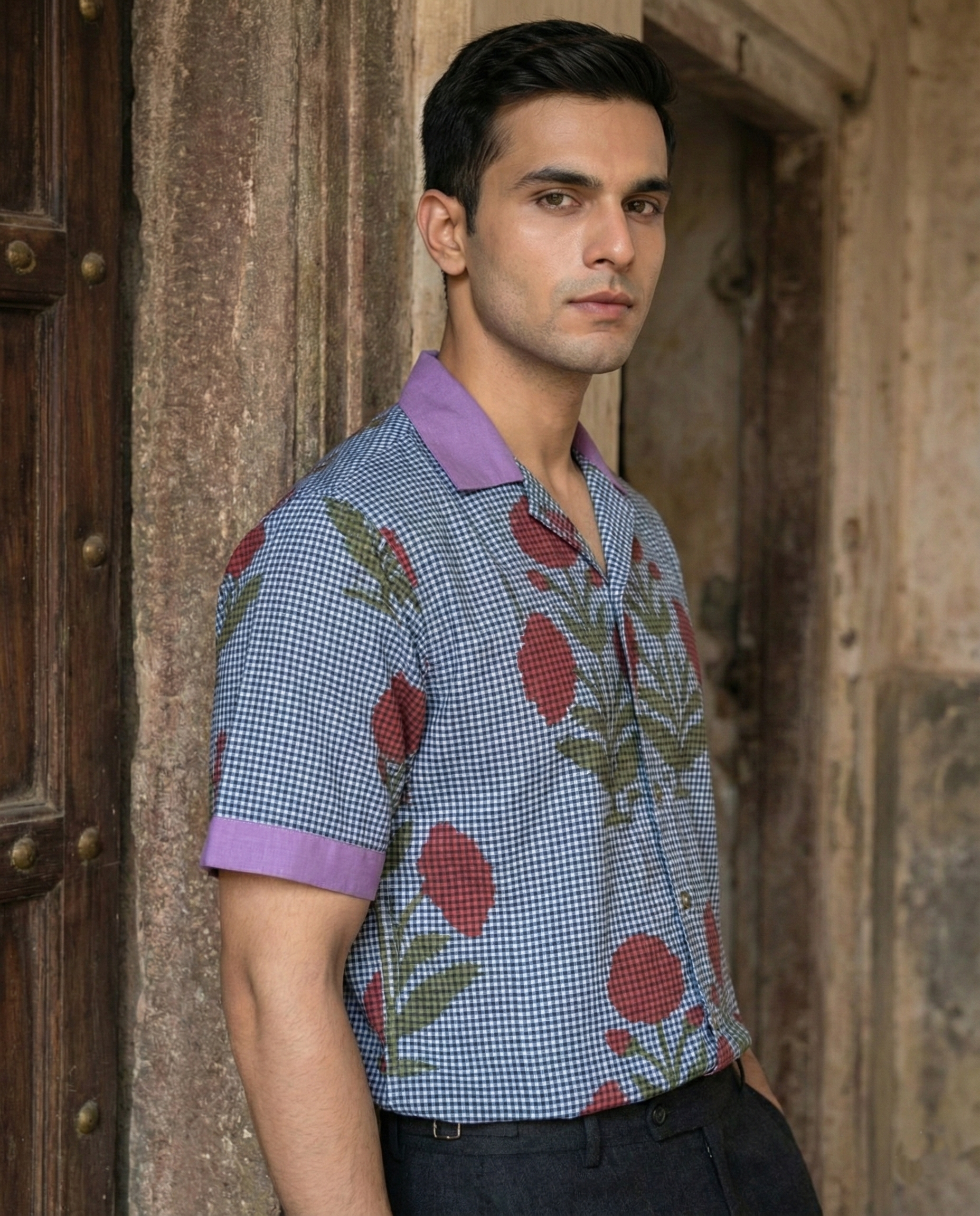 Floral Gingham Matching Couple Set