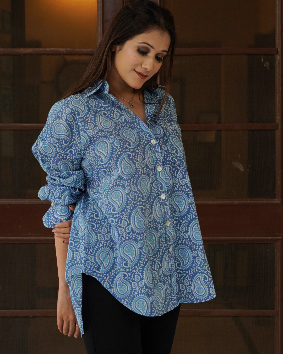 Blue Paisley Shirt