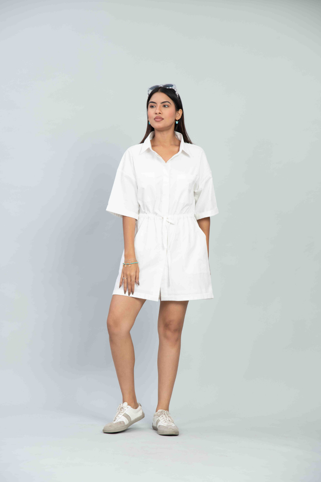 Classic White Short Dress