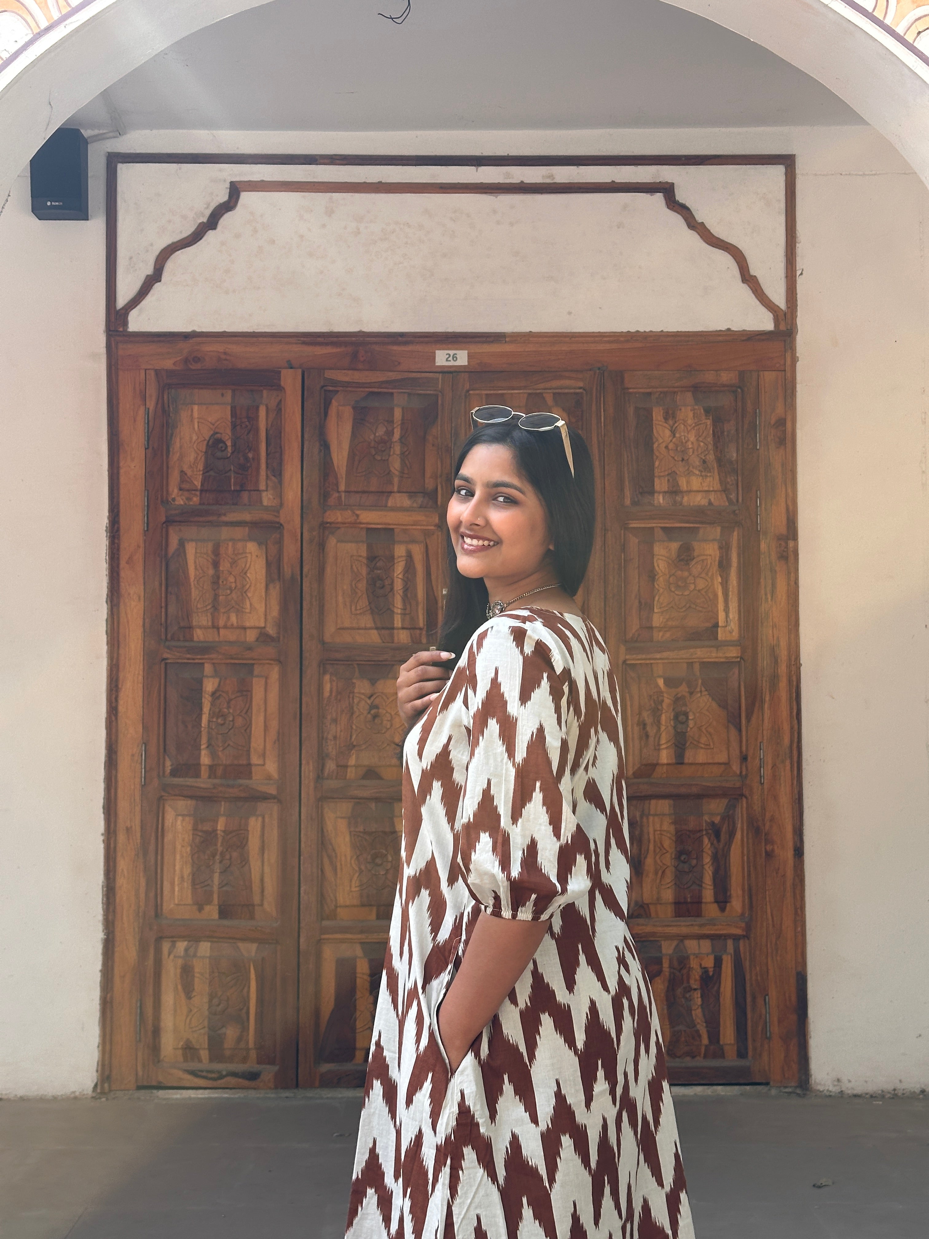 Brown Ikat Print Cord Set