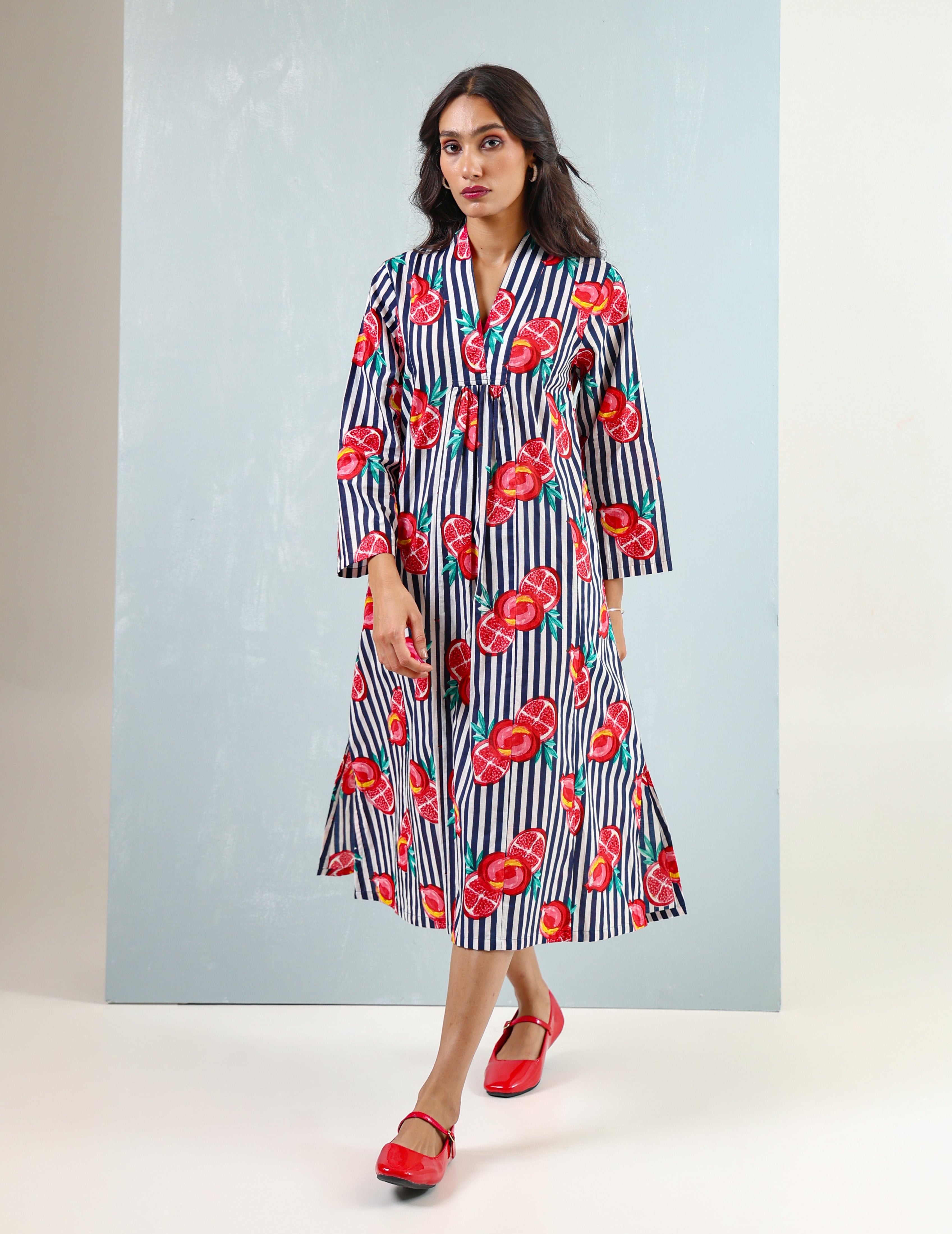 Red Blue Pomegranate Dress