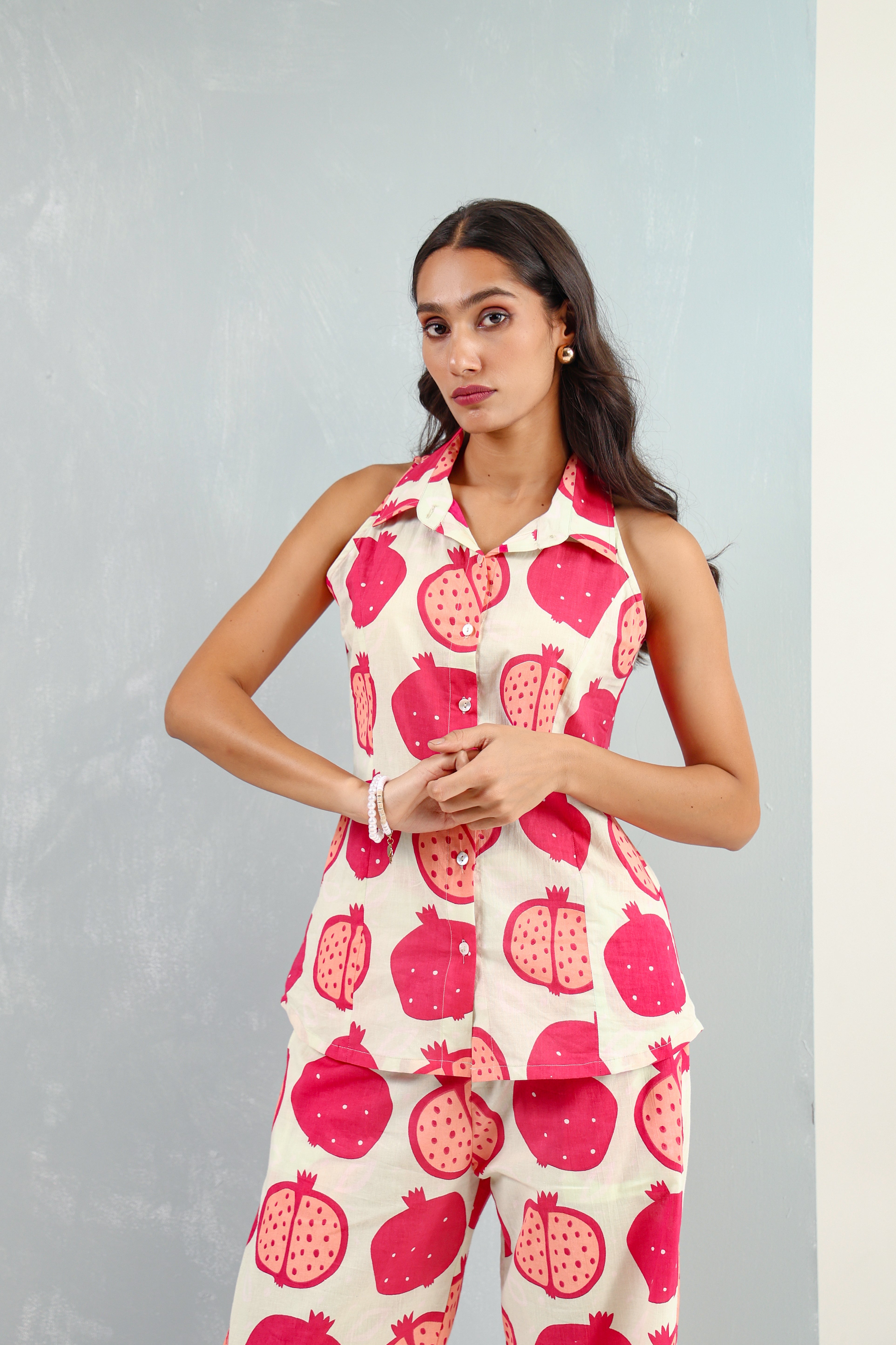 Printed Sleeveles Co ord Set