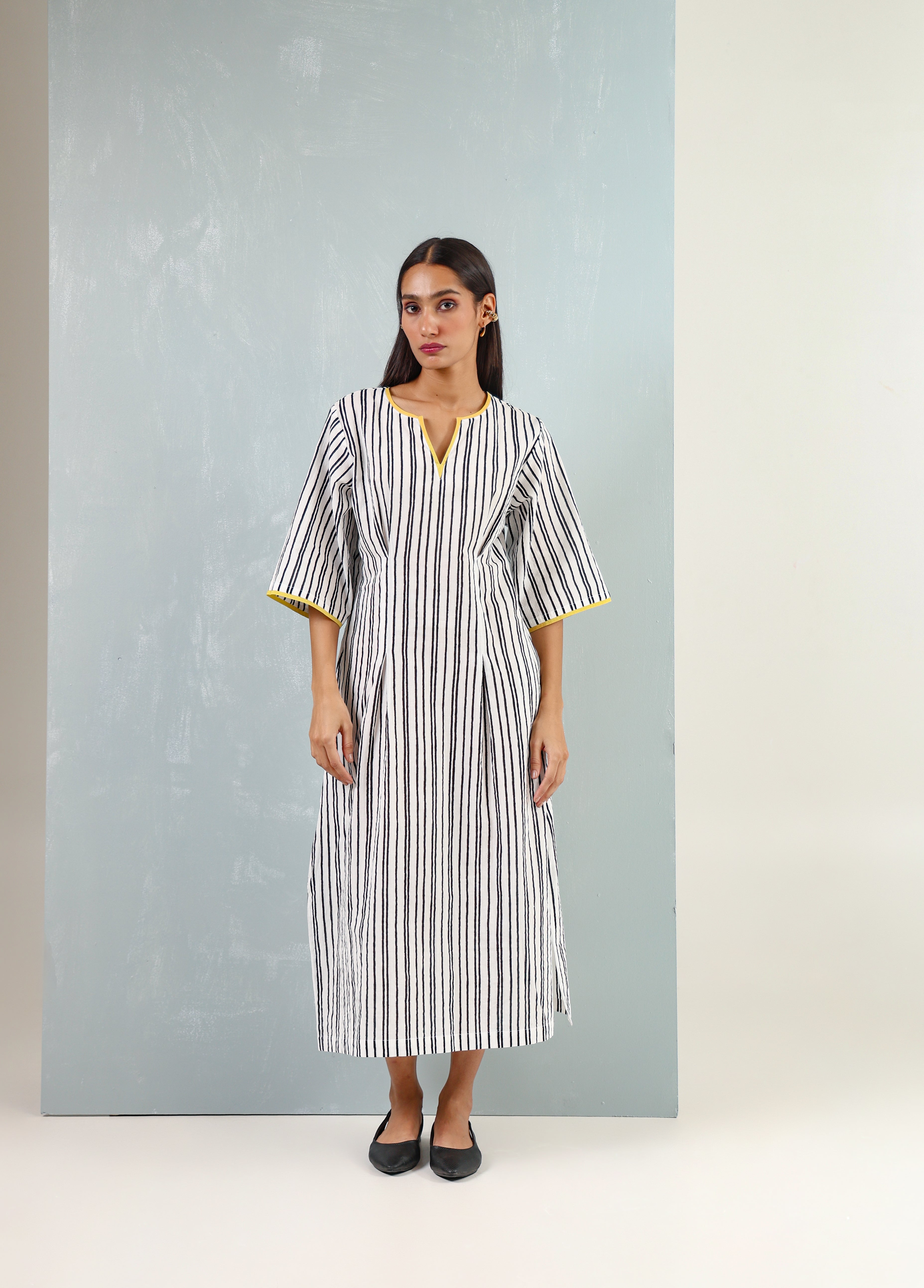Black and White Striped Boxy Dress