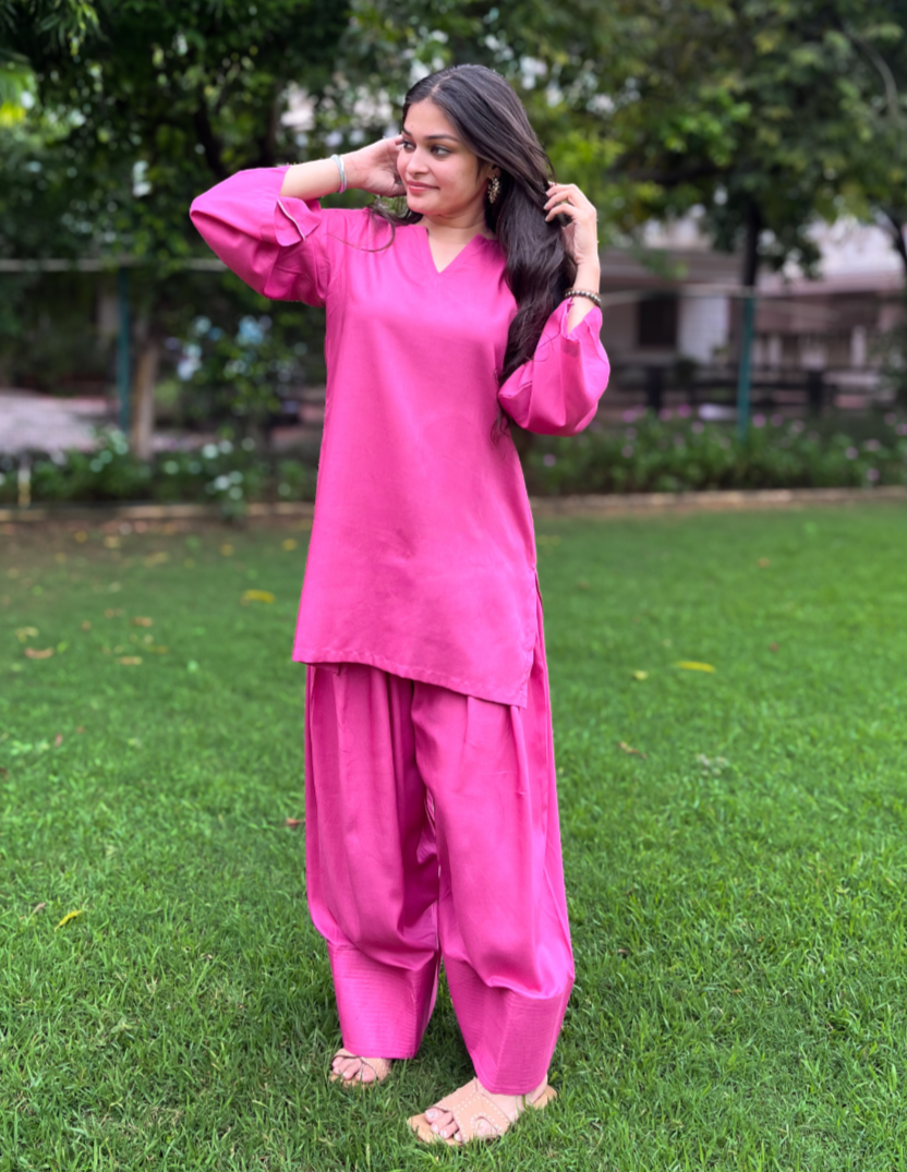 Pink Farshi Salwar Set