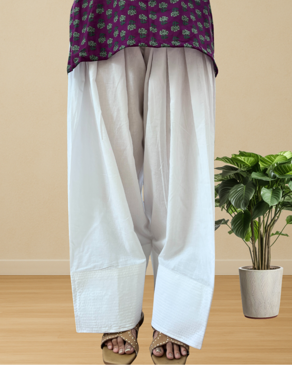 White Cotton Farshi Salwar