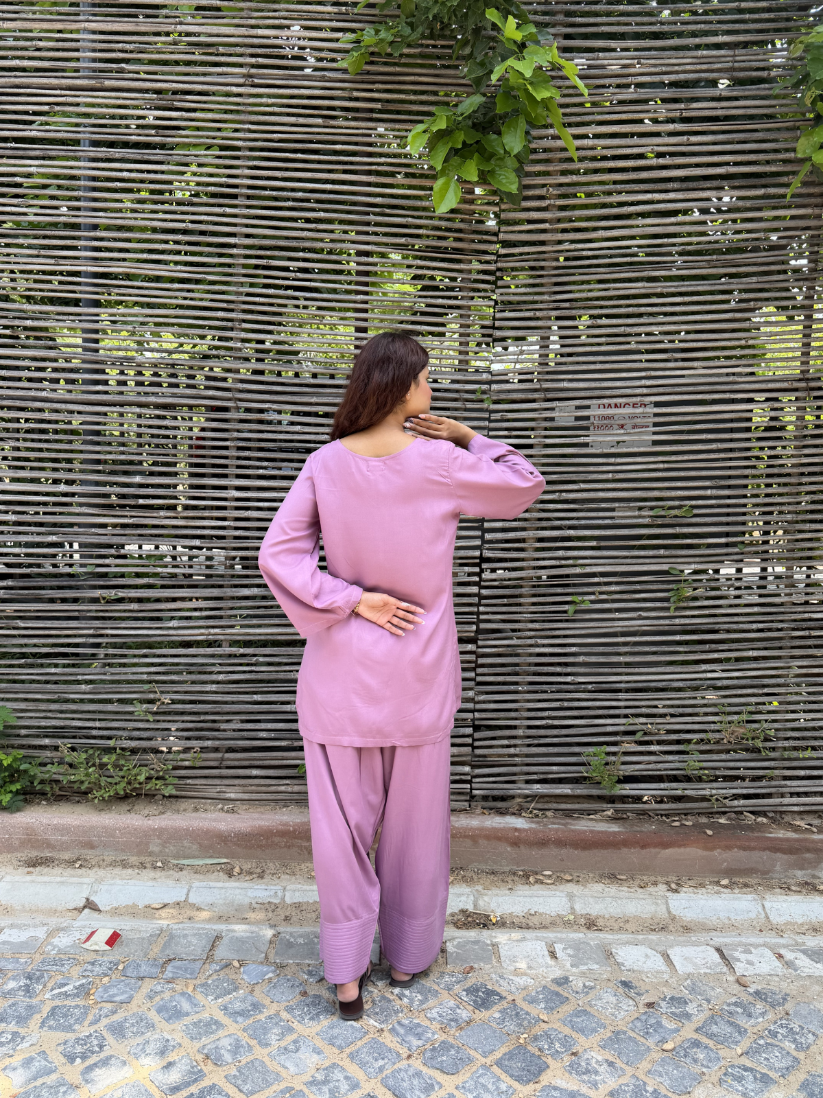 Mauve Solid Farshi Salwar set