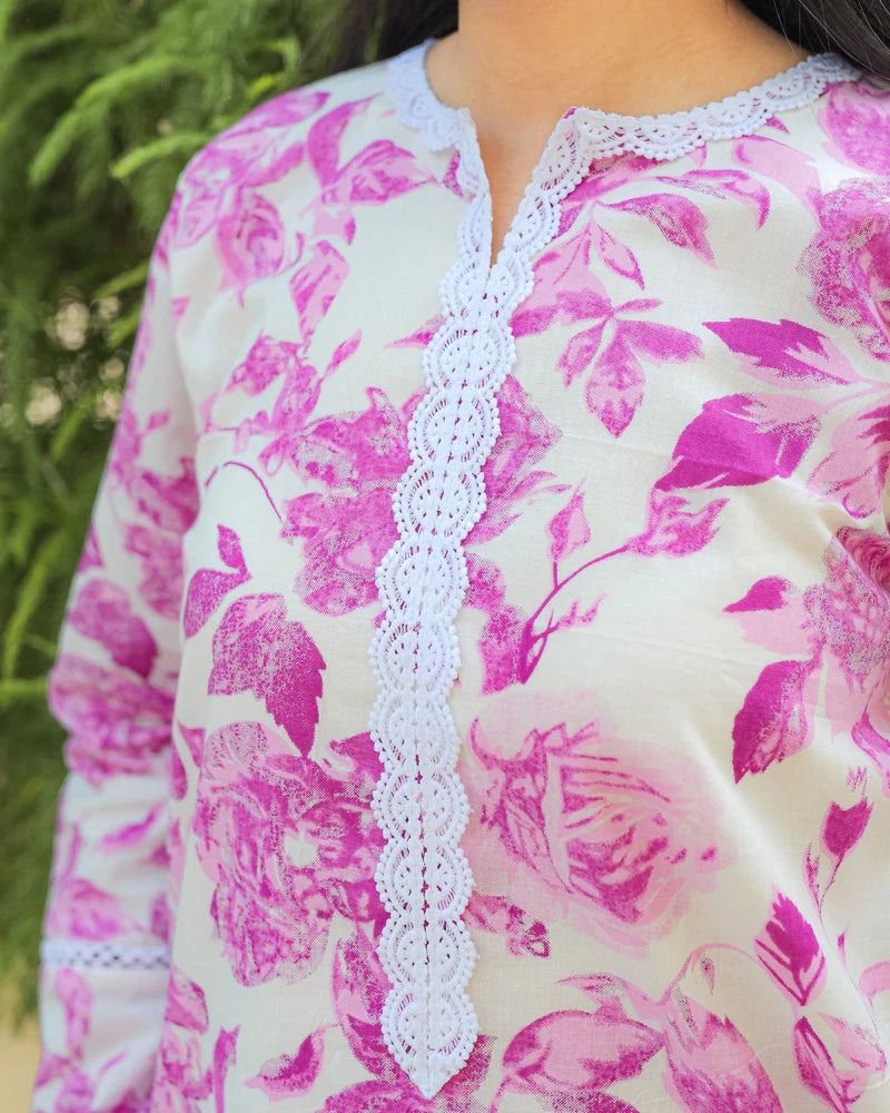 Pink Floral Matching Couple Set