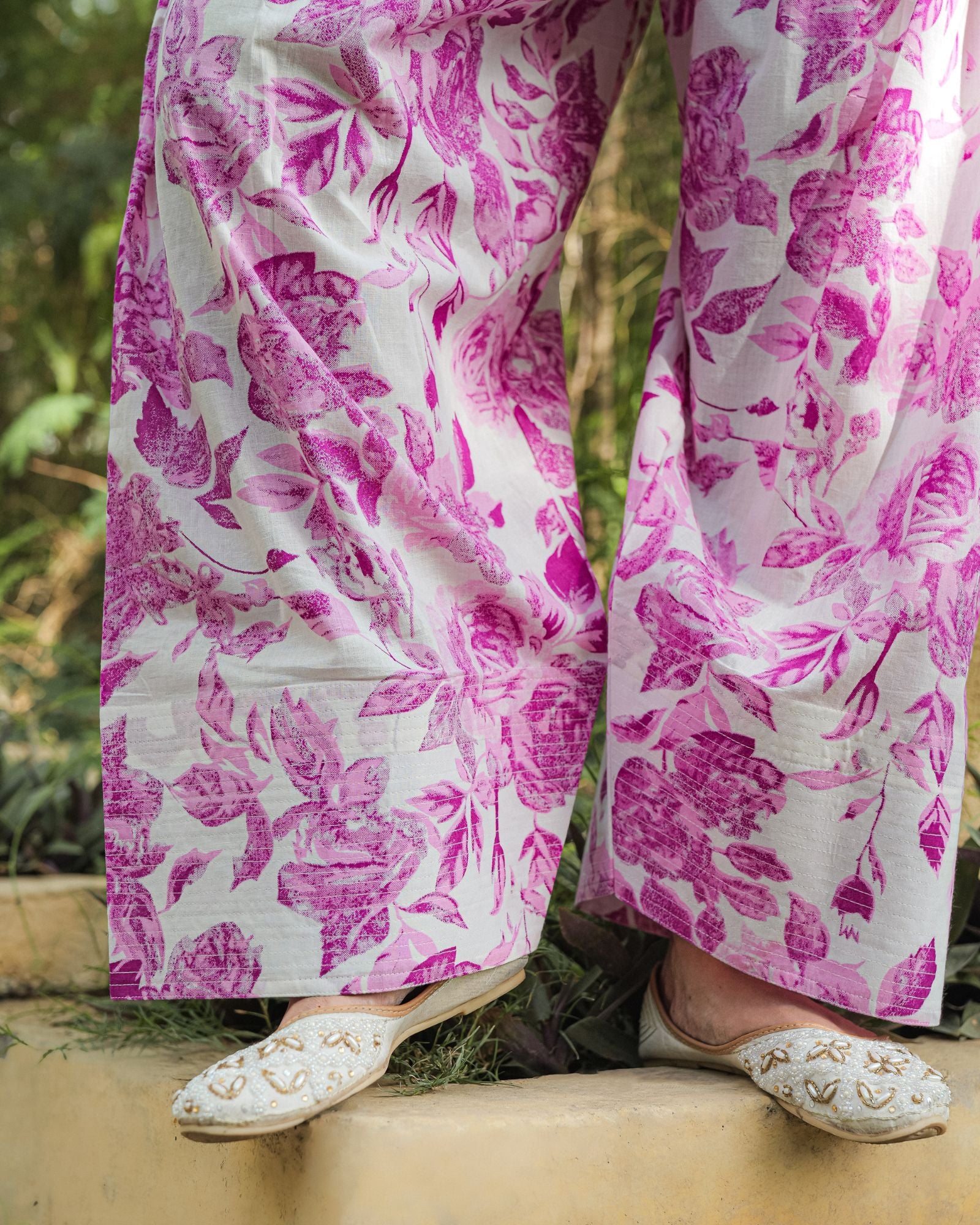 Pink Floral Farshi Salwar Set