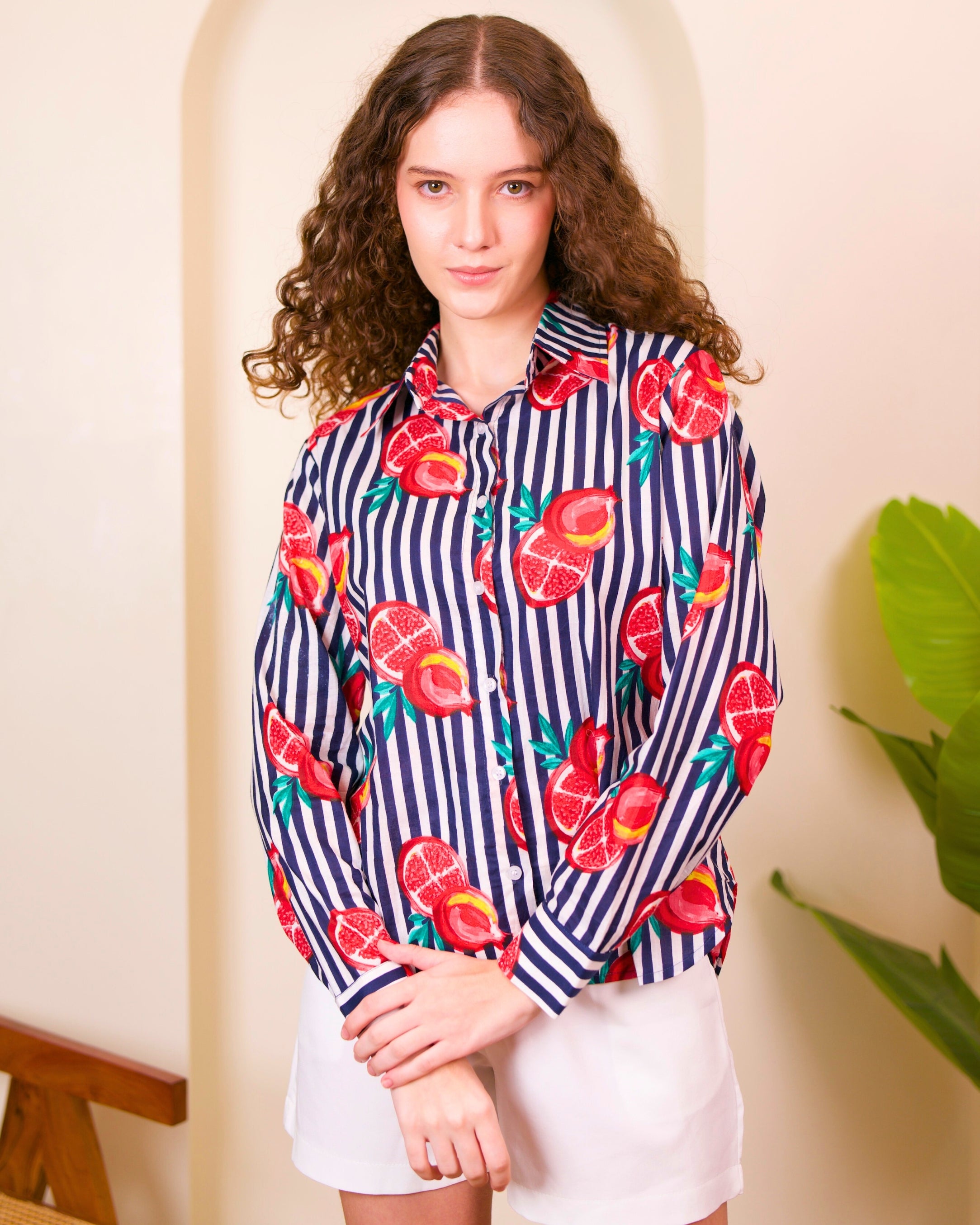 Blue White Pomegranate Shirt