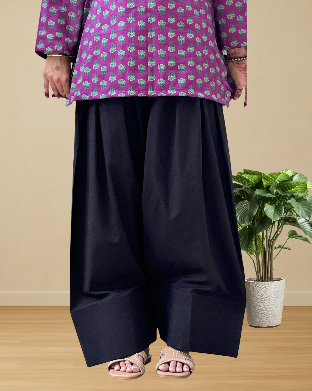 Black Cotton Farshi Salwar