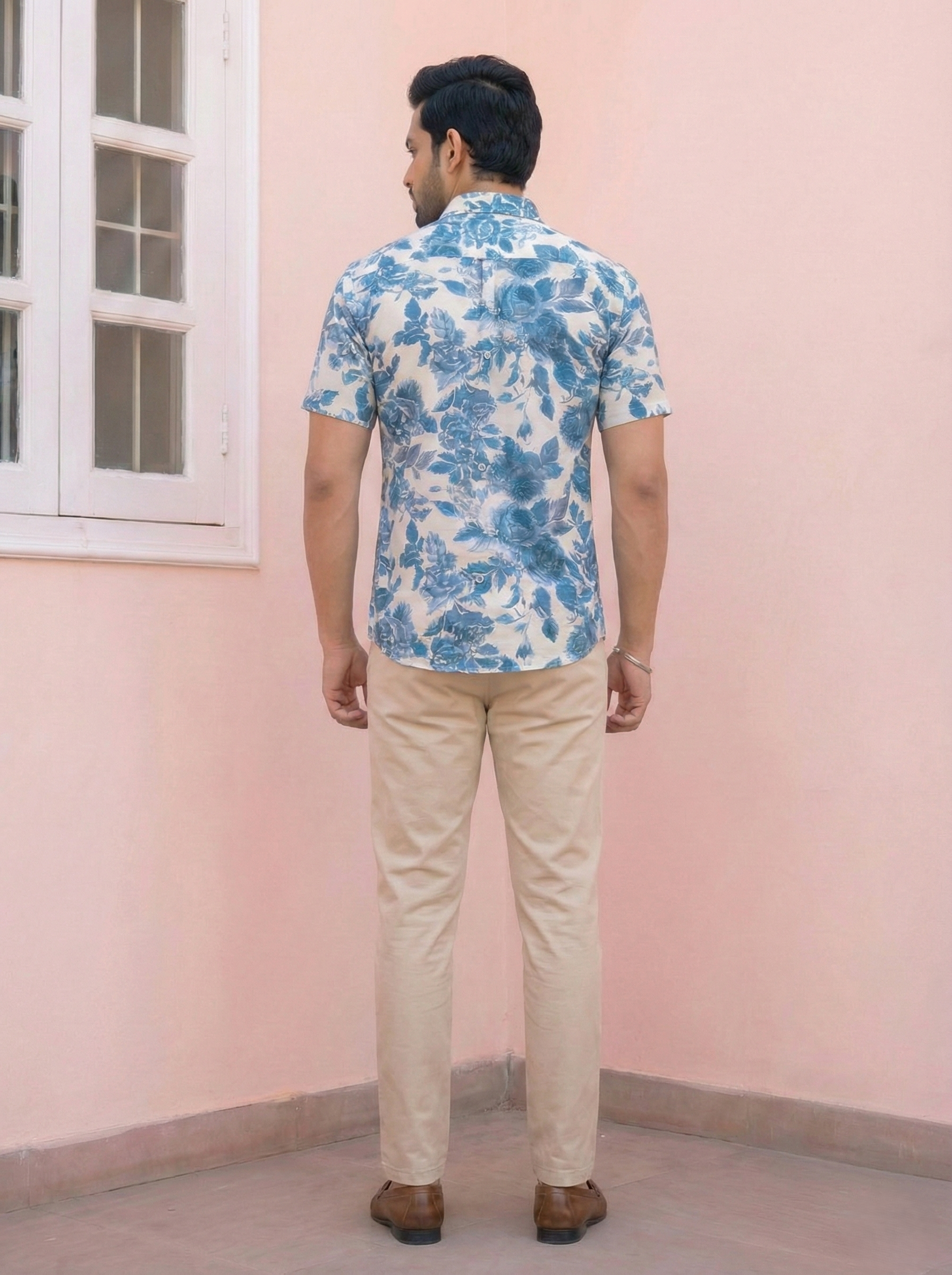 Blue Floral Matching Couple Set