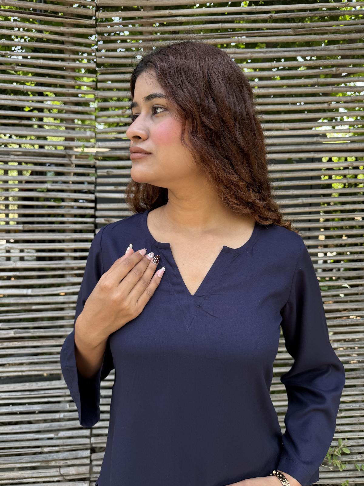 Navy Blue Solid Farshi Salwar set