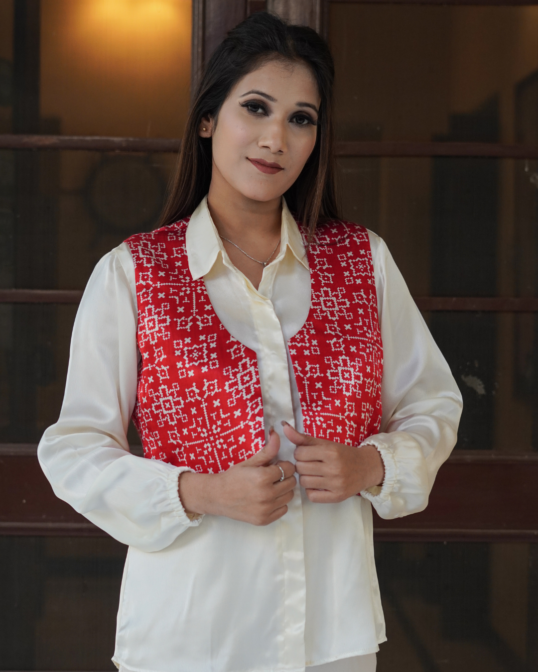 Mashru Silk Vest