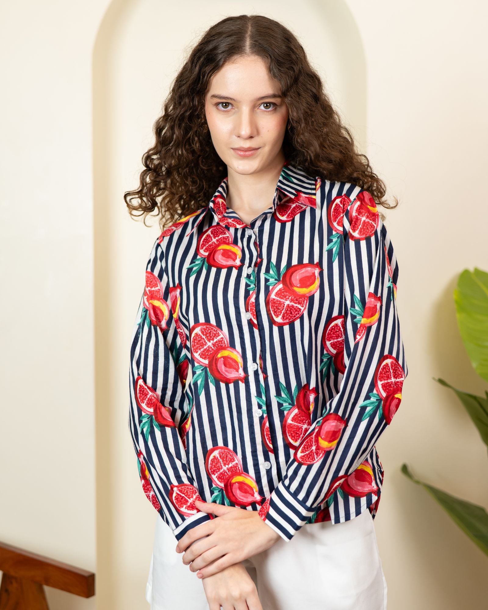 Blue White Pomegranate Shirt
