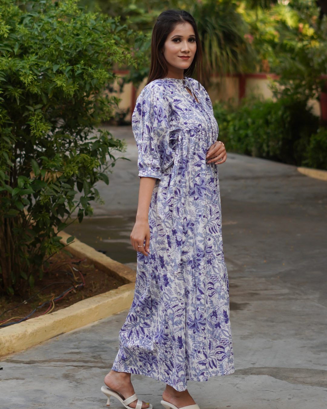 Cotton Tiered Midi Dress