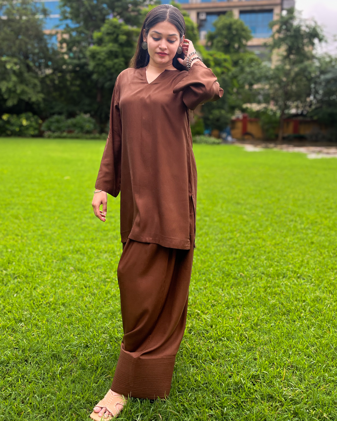 Coffee Brown Farshi Salwar Set