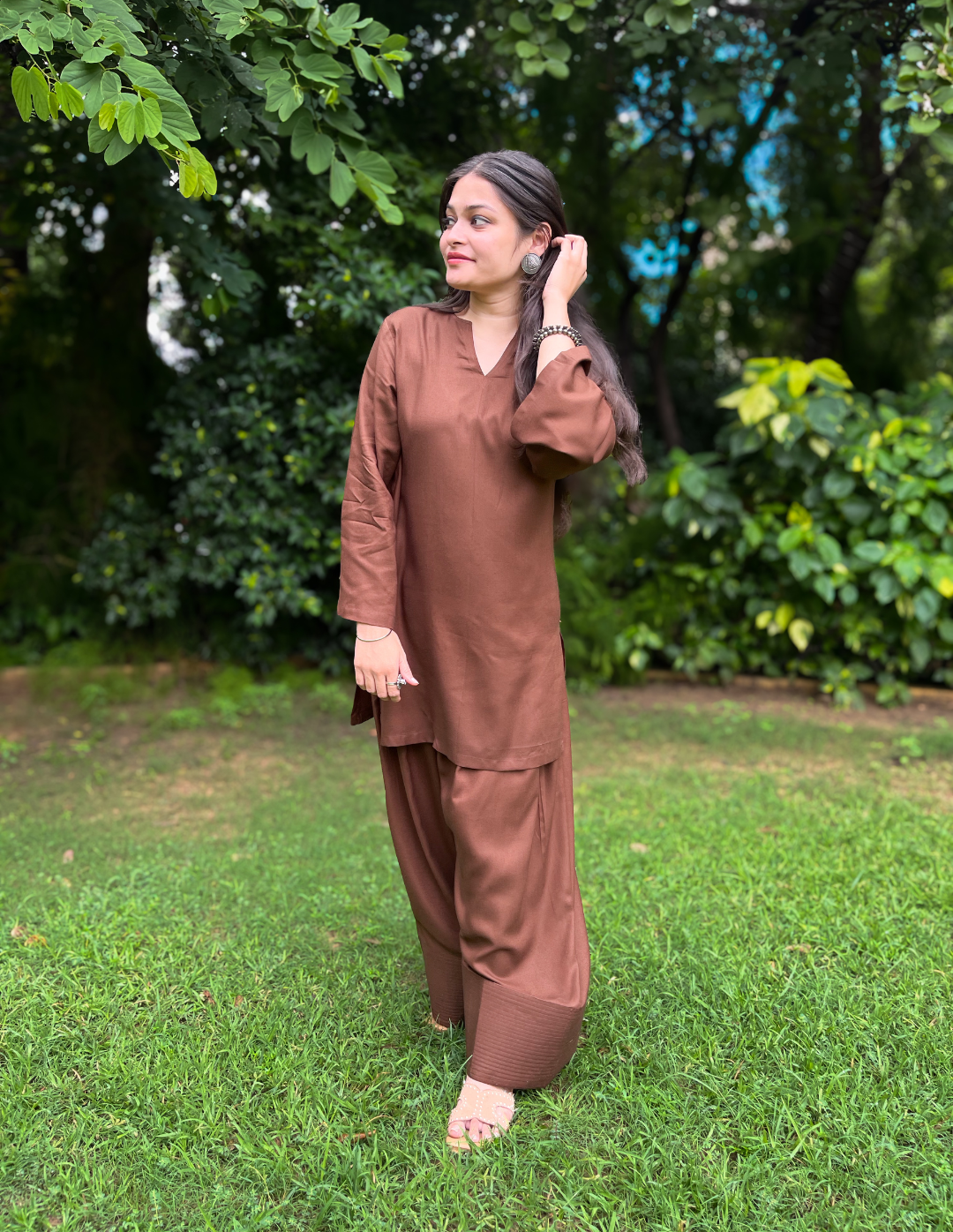 Coffee Brown Farshi Salwar Set