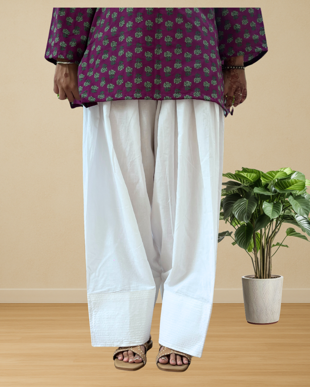 White Cotton Farshi Salwar