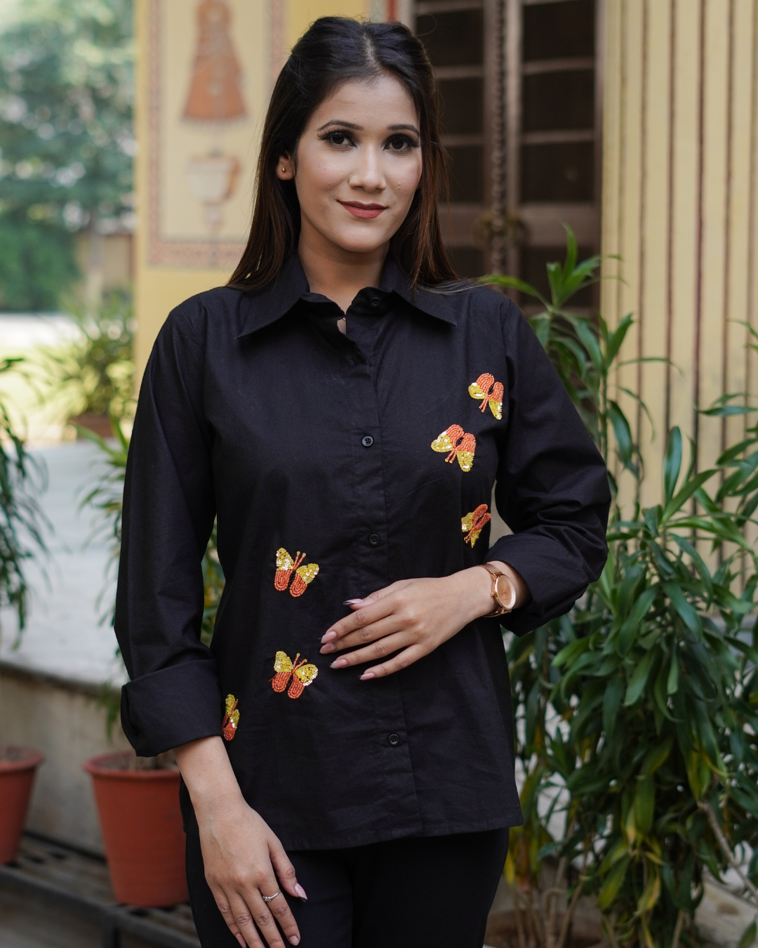 Butterfly Embellished Shirt