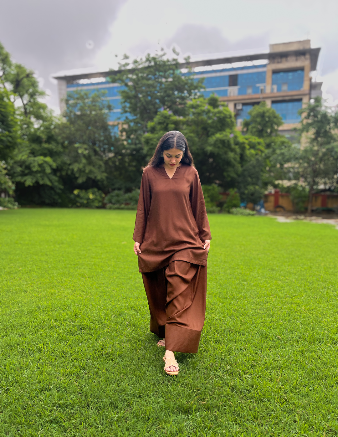 Coffee Brown Farshi Salwar Set
