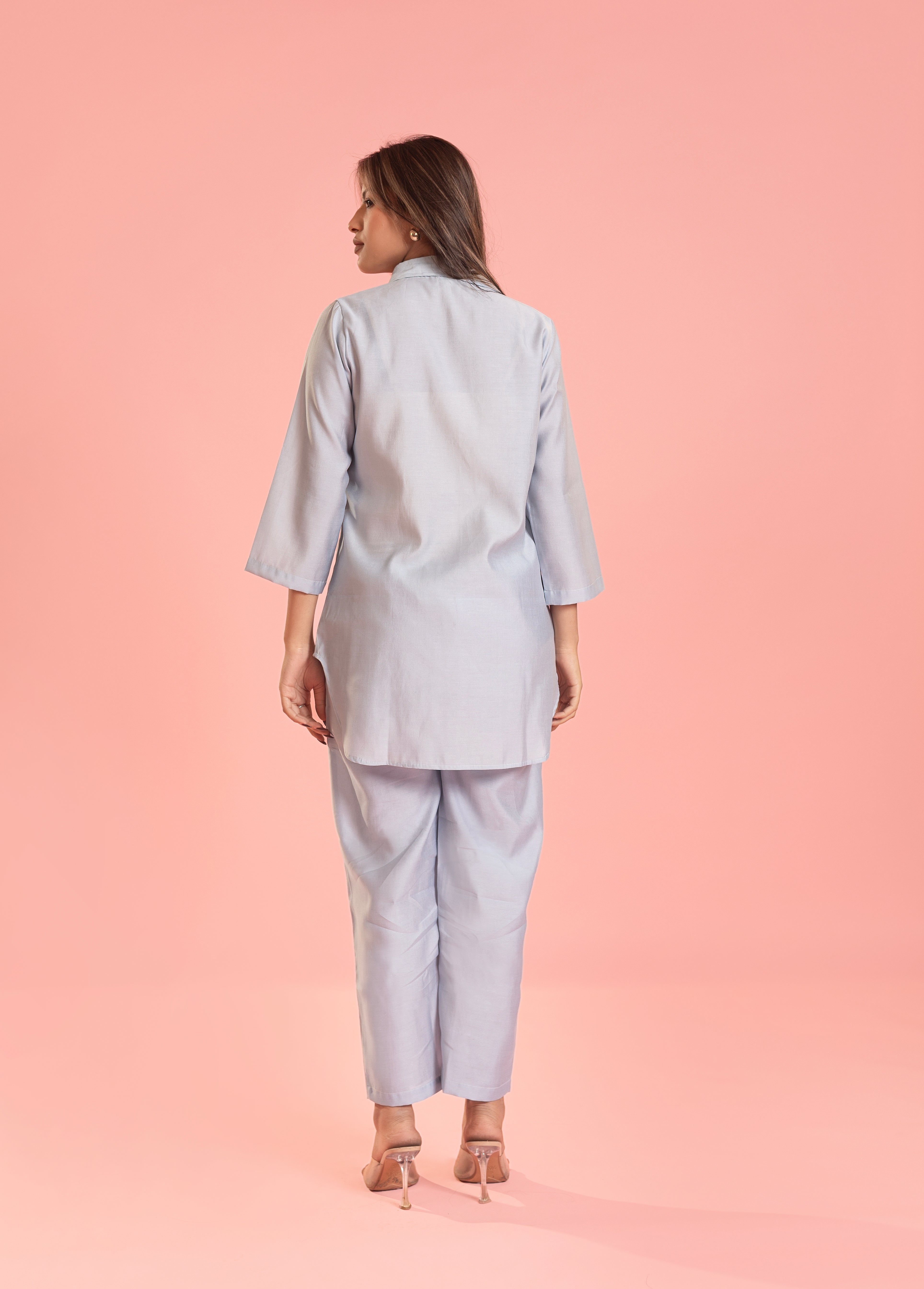 Bird Boota Co-ord Set In Powder Blue