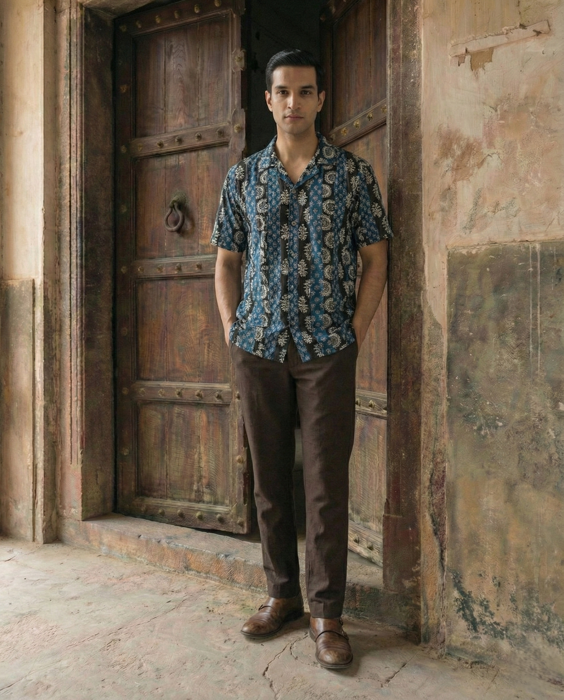 Indigo Ajrakh Print Matching couple set