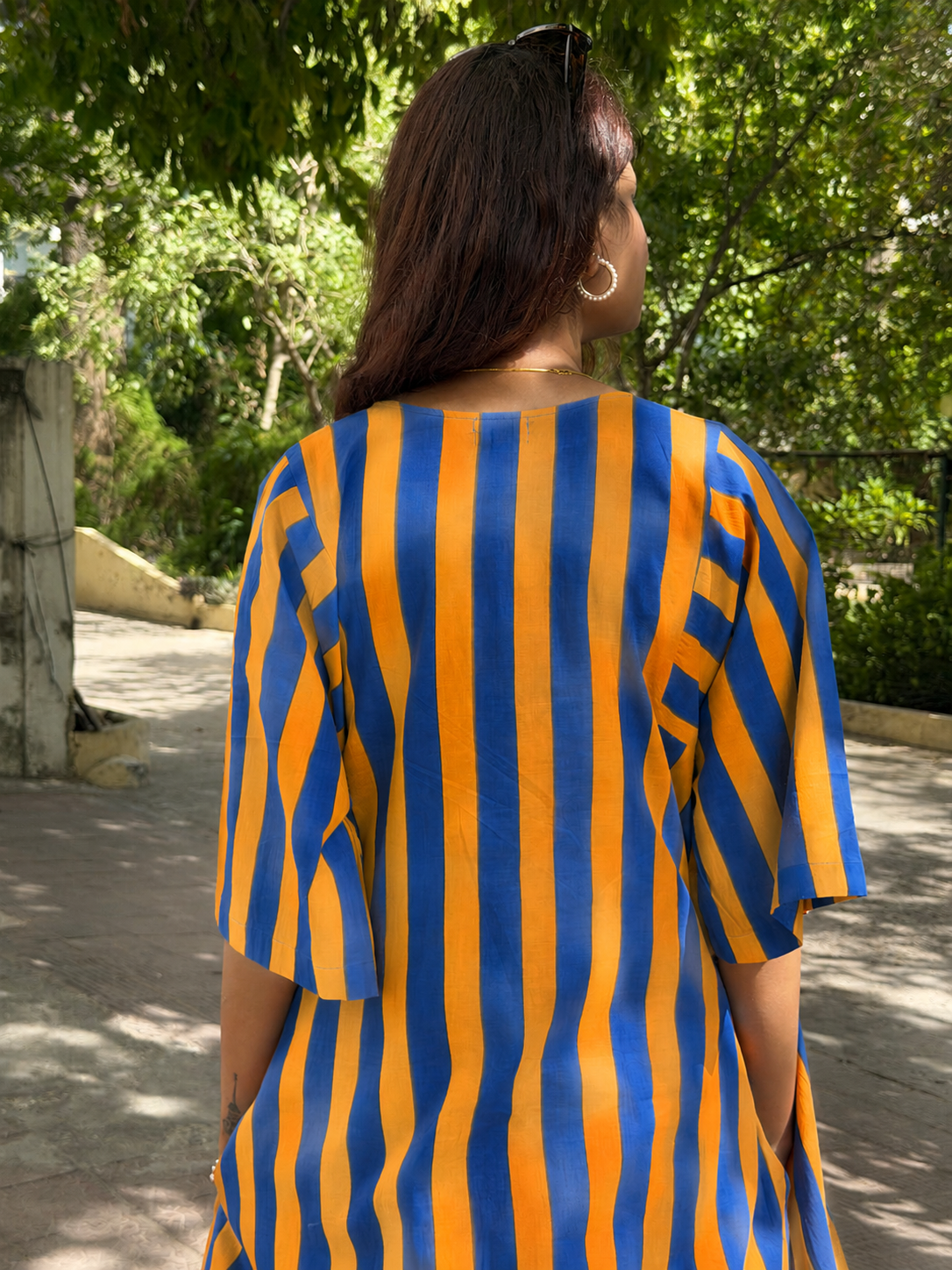 Blue Orange stripe co-ord set