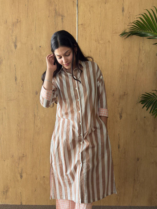 Classic Stripe Cotton Kurti