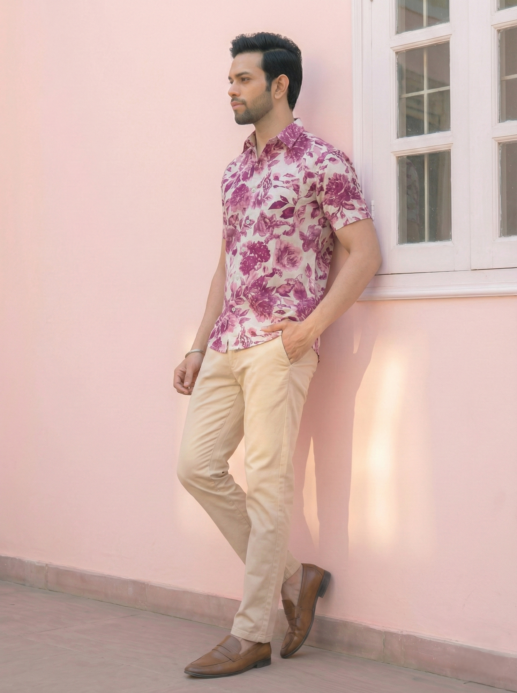 Pink Floral Matching Couple Set