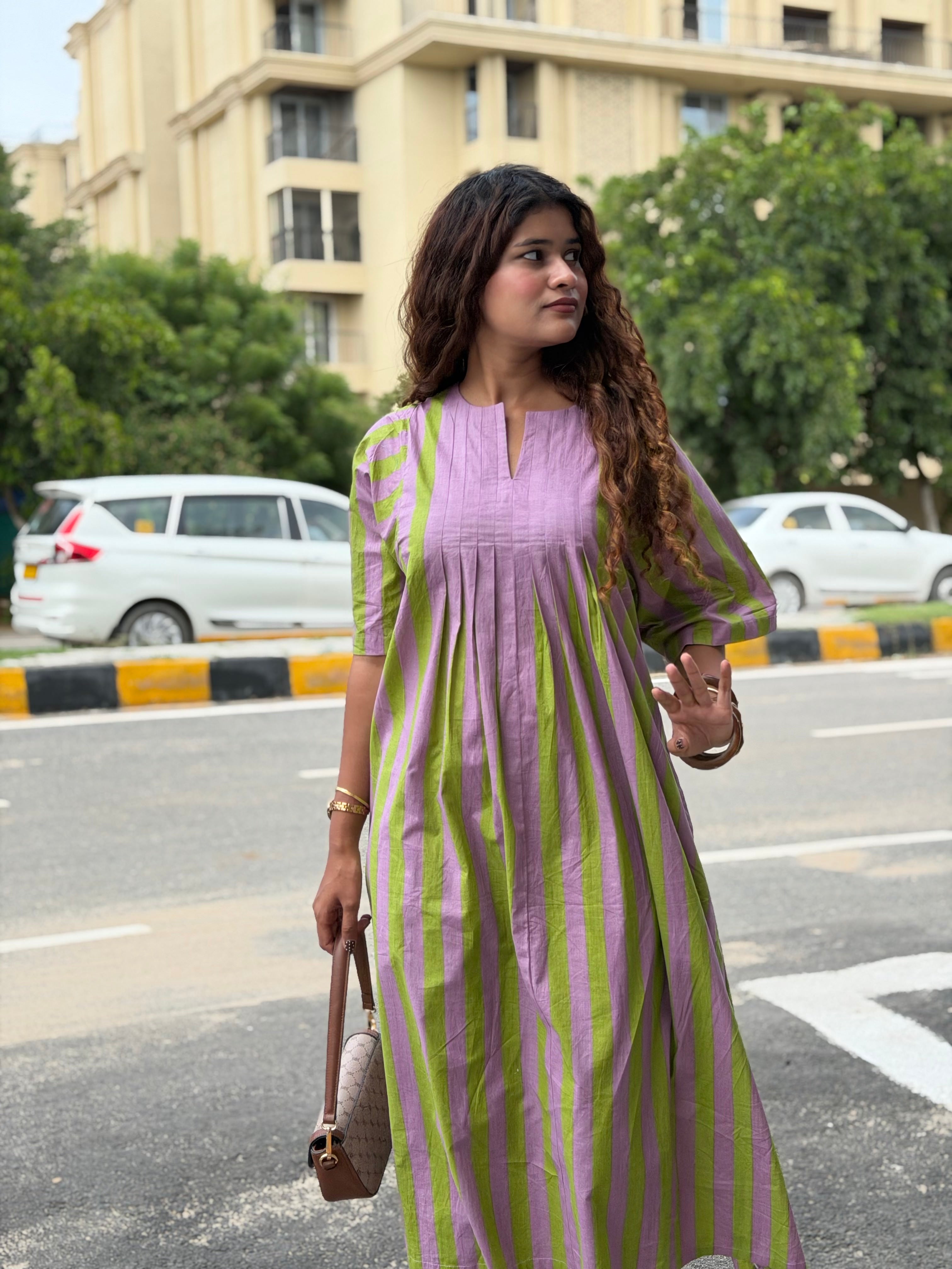 Lavender Green stripe Anti fit co-ord set