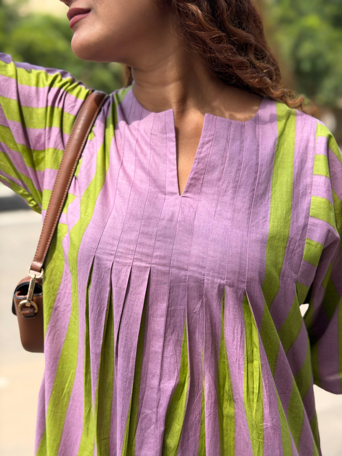 Lavender Green stripe Anti fit co-ord set