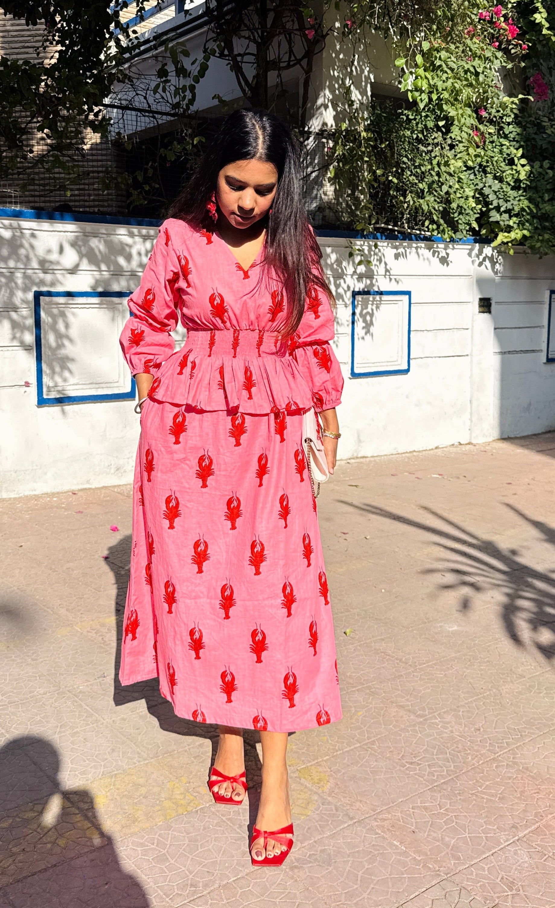 Lobster Elasticated Peplum Dress