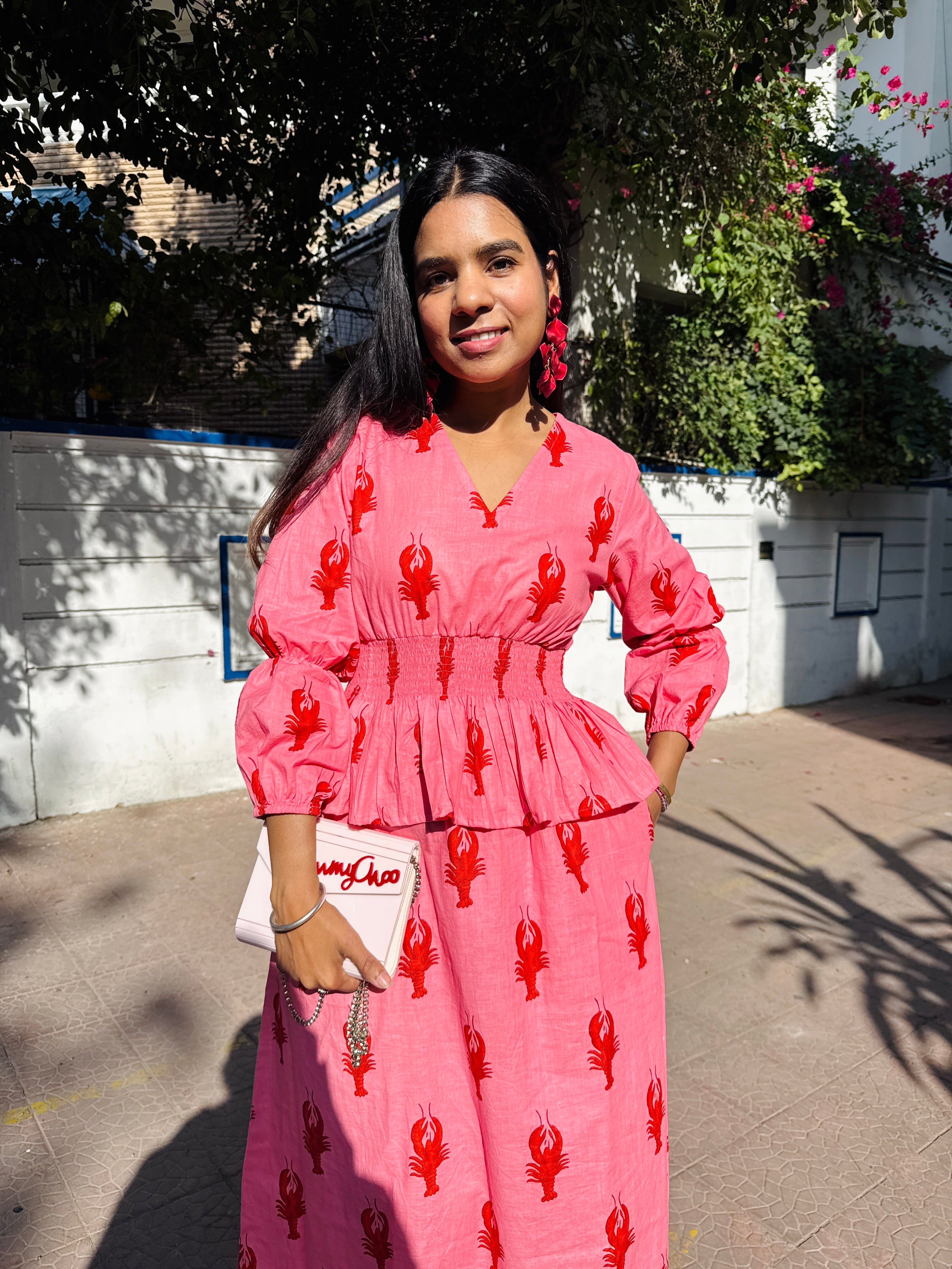 Lobster Elasticated Peplum Dress