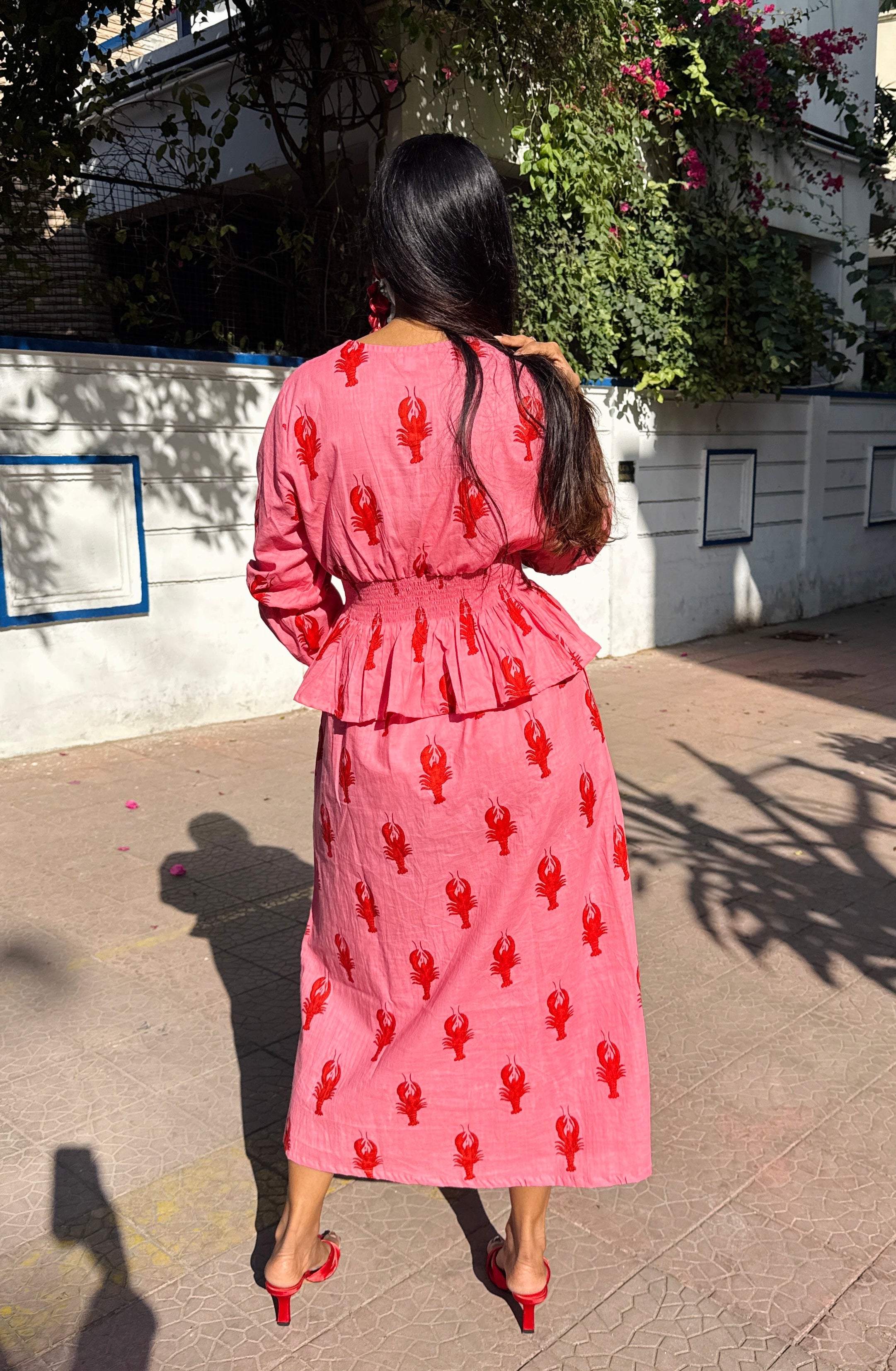 Lobster Elasticated Peplum Dress