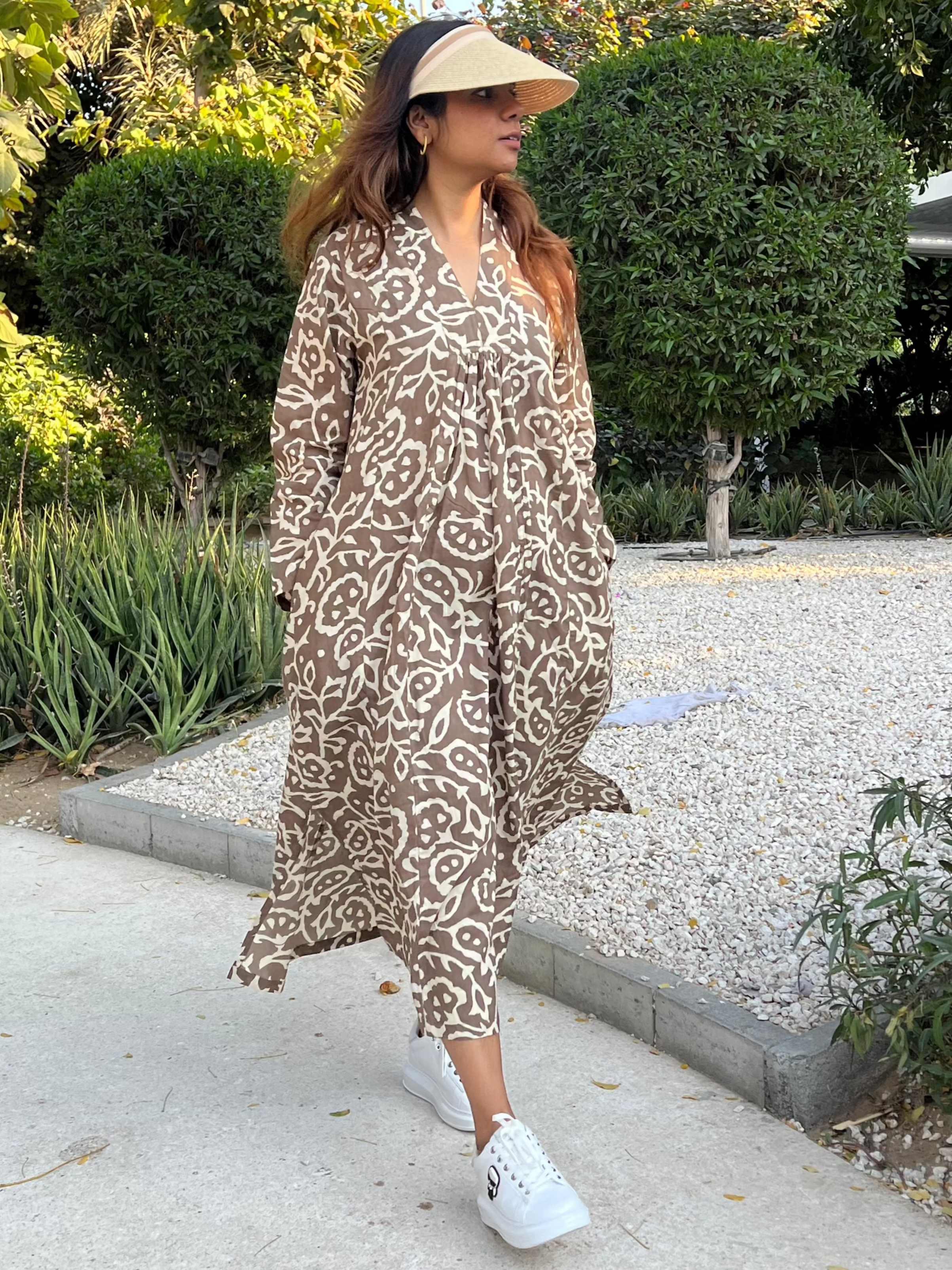 Nude Floral Day Dress