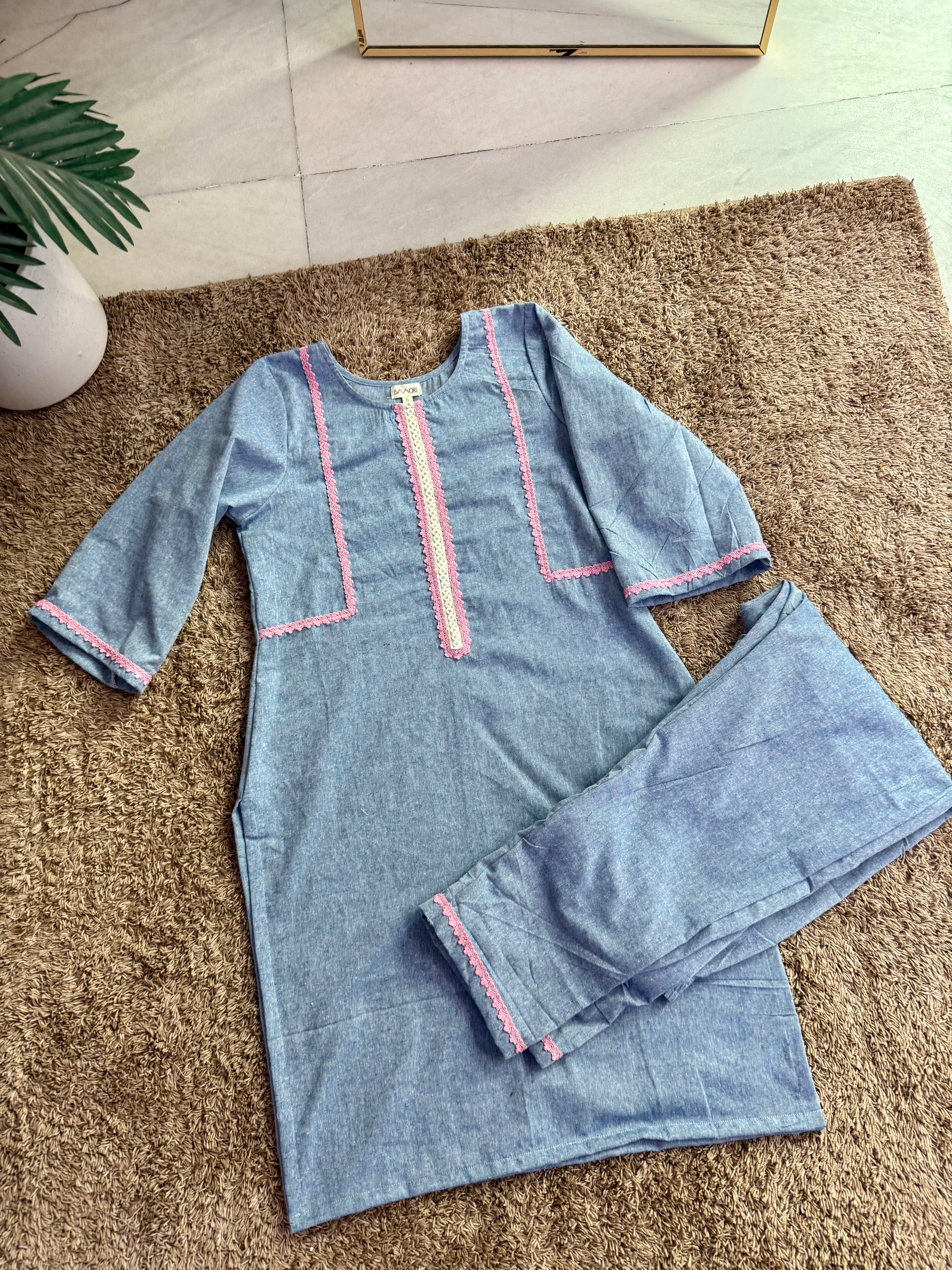 Denim Kurta Set