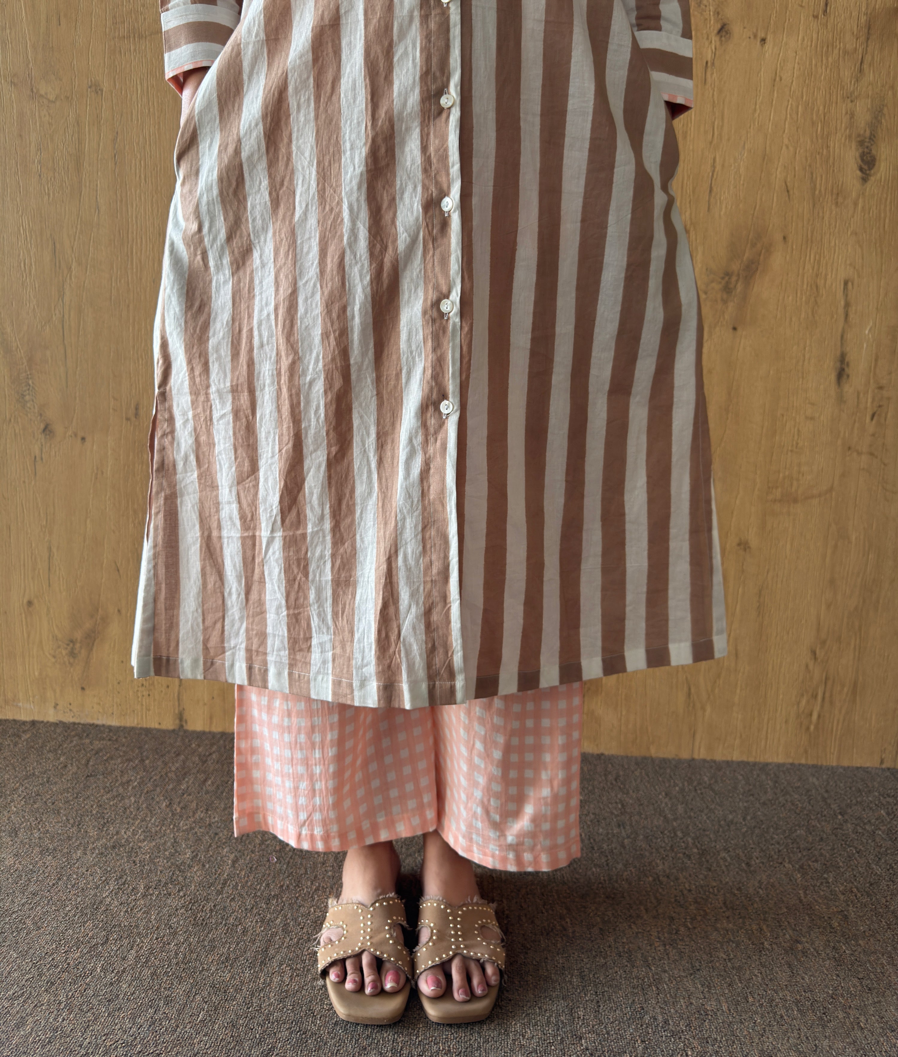 Stripe Tunic With Gingham Pant Set