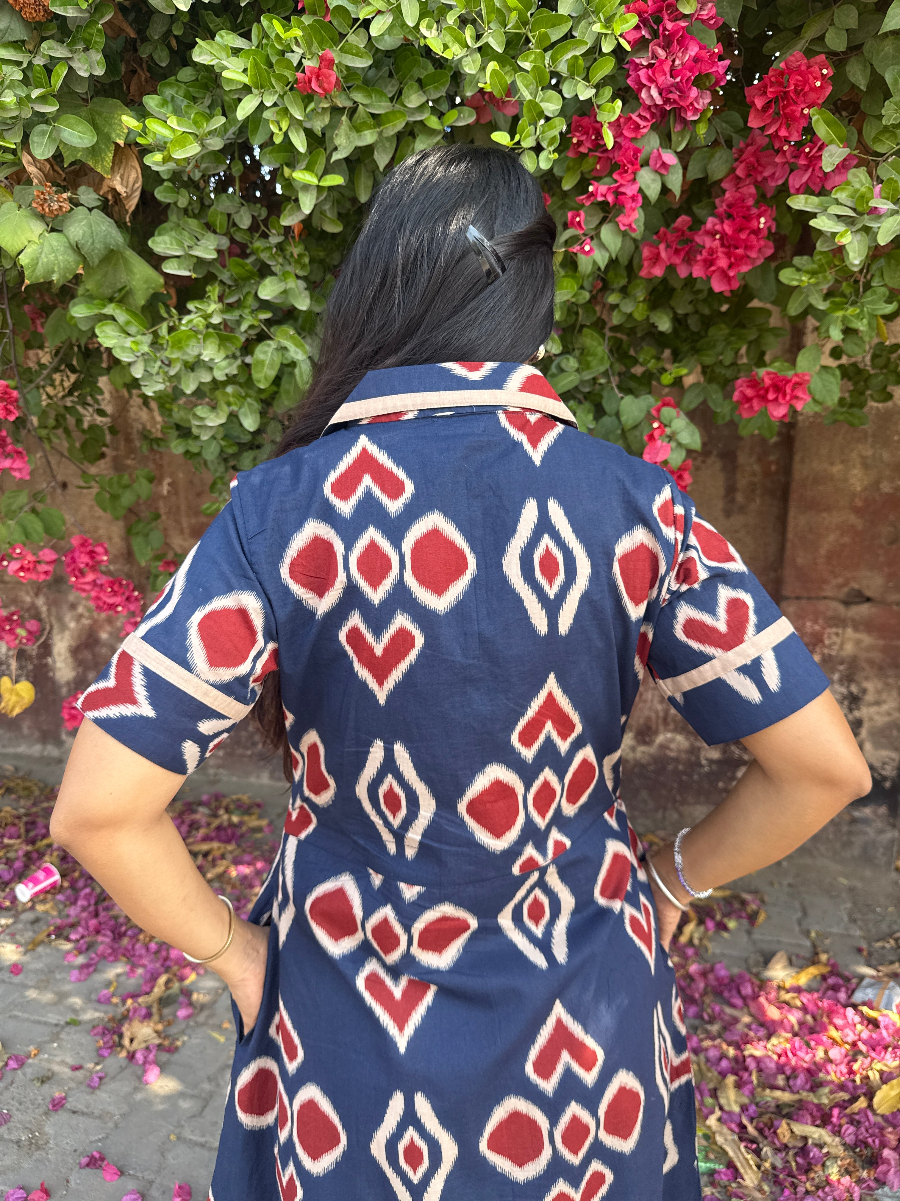 Ikat Fit Flared Dress