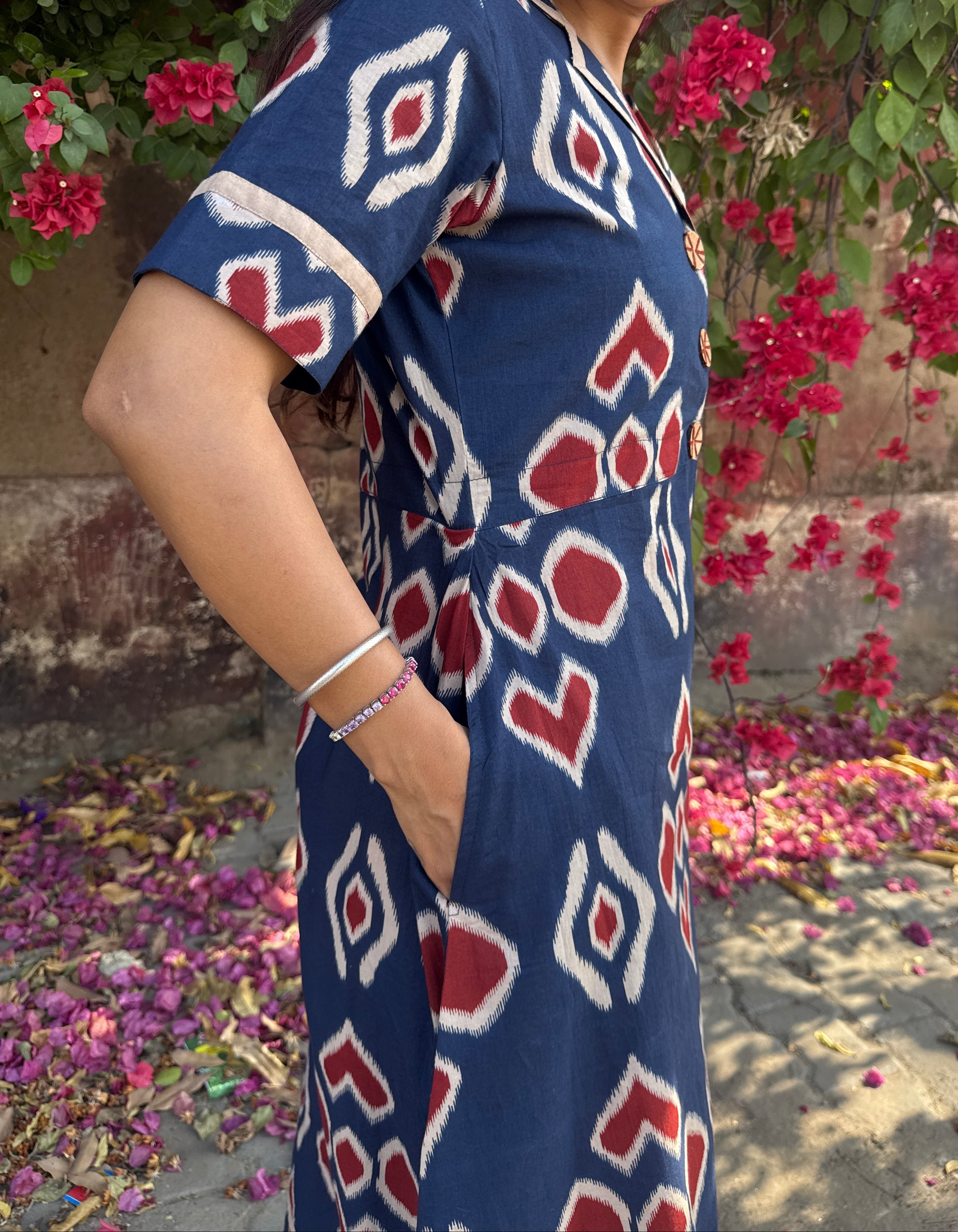 Ikat Fit Flared Dress