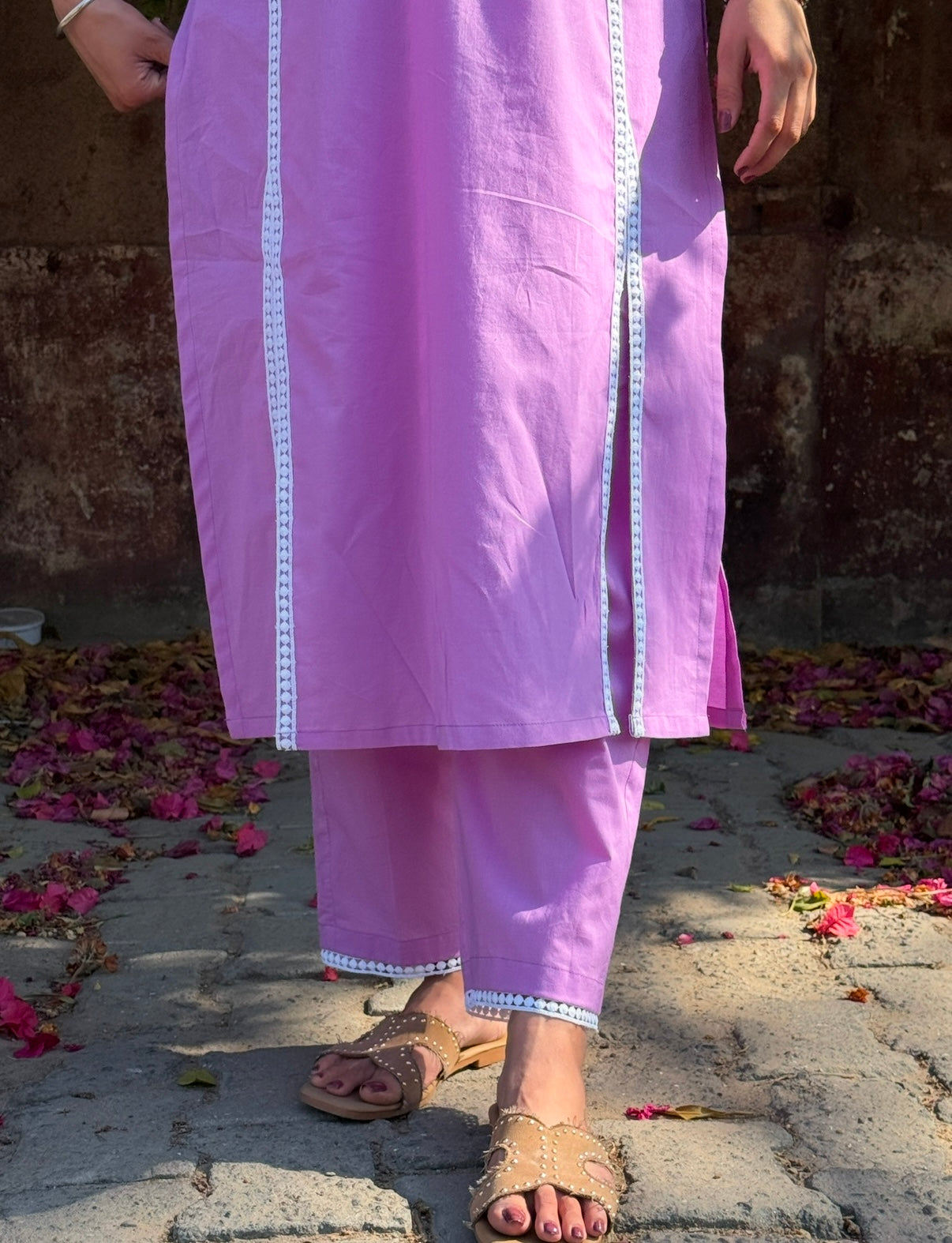 Lavender Lace kurta set