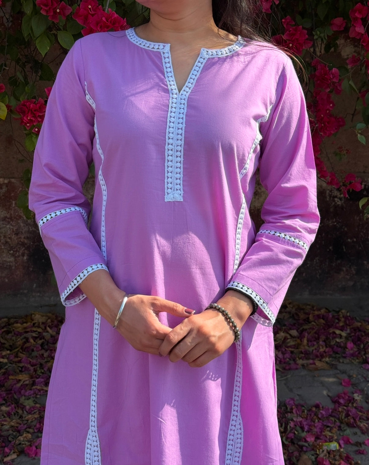 Lavender Lace kurta set