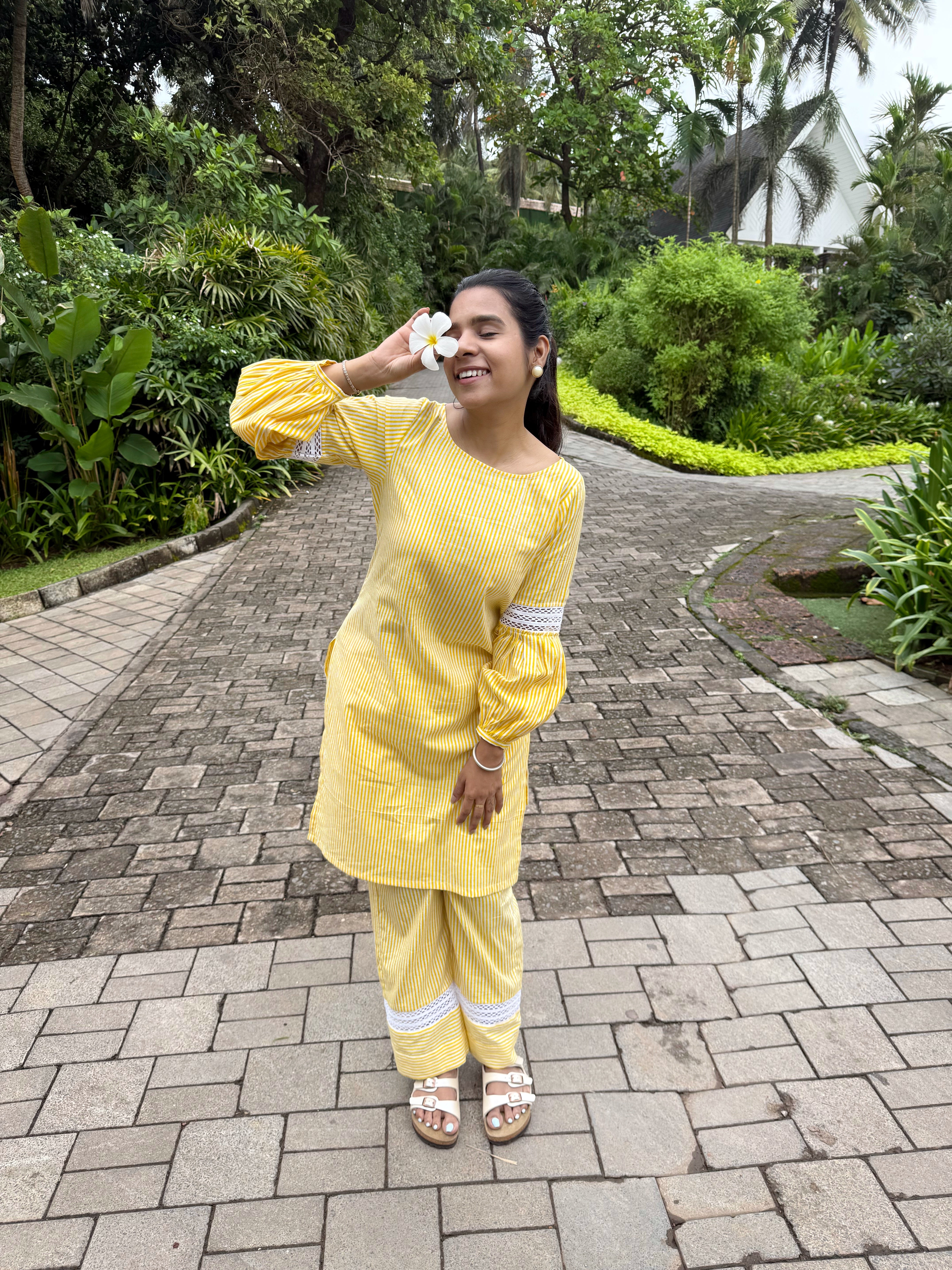 Striped Cotton Tunic Set