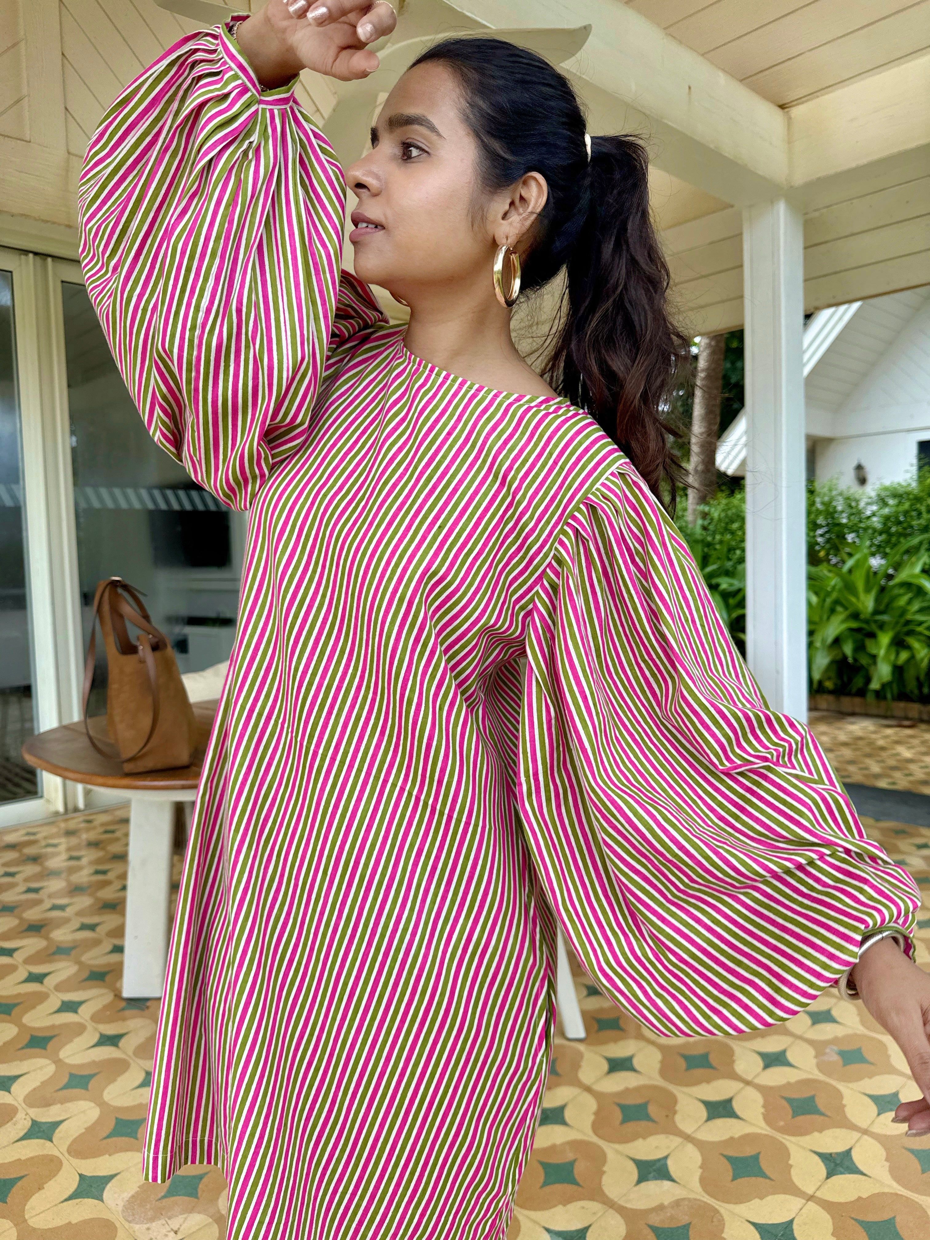 Puff Sleeve Short Dress